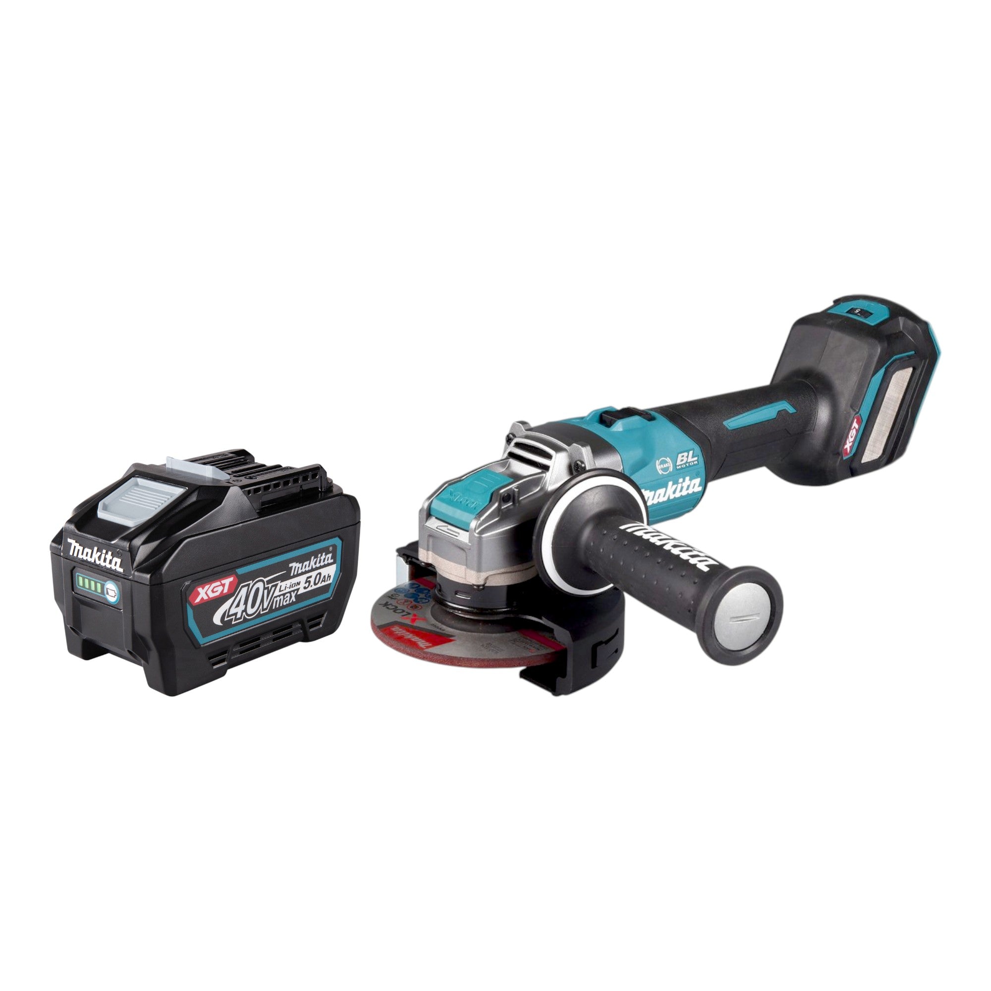 Makita GA 041 GT1 Akku Winkelschleifer 40 V max 125 mm X LOCK Brushless 1x Akku 5 0 Ah ohne Ladegeraet 0 - toolbrothers