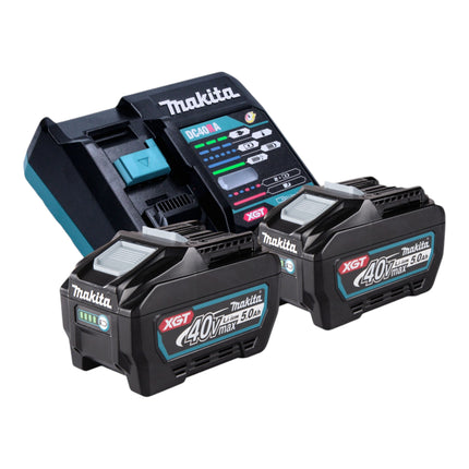 Makita GA 041 GT201 Cordless angle grinder 40 V max. 125 mm X-LOCK Brushless + 2x rechargeable battery 5.0 Ah + charger