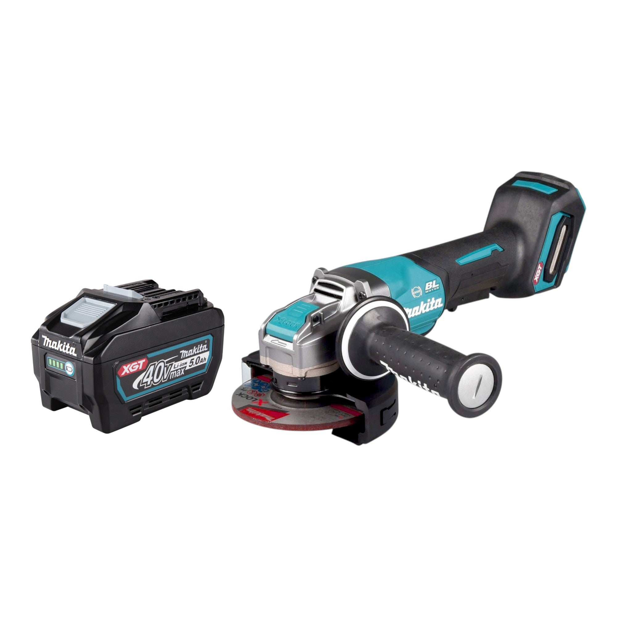 Makita GA 047 GT1 Akku Winkelschleifer 40 V max 125 mm X LOCK Brushless 1x Akku 5 0 Ah ohne Ladegeraet 0 - toolbrothers