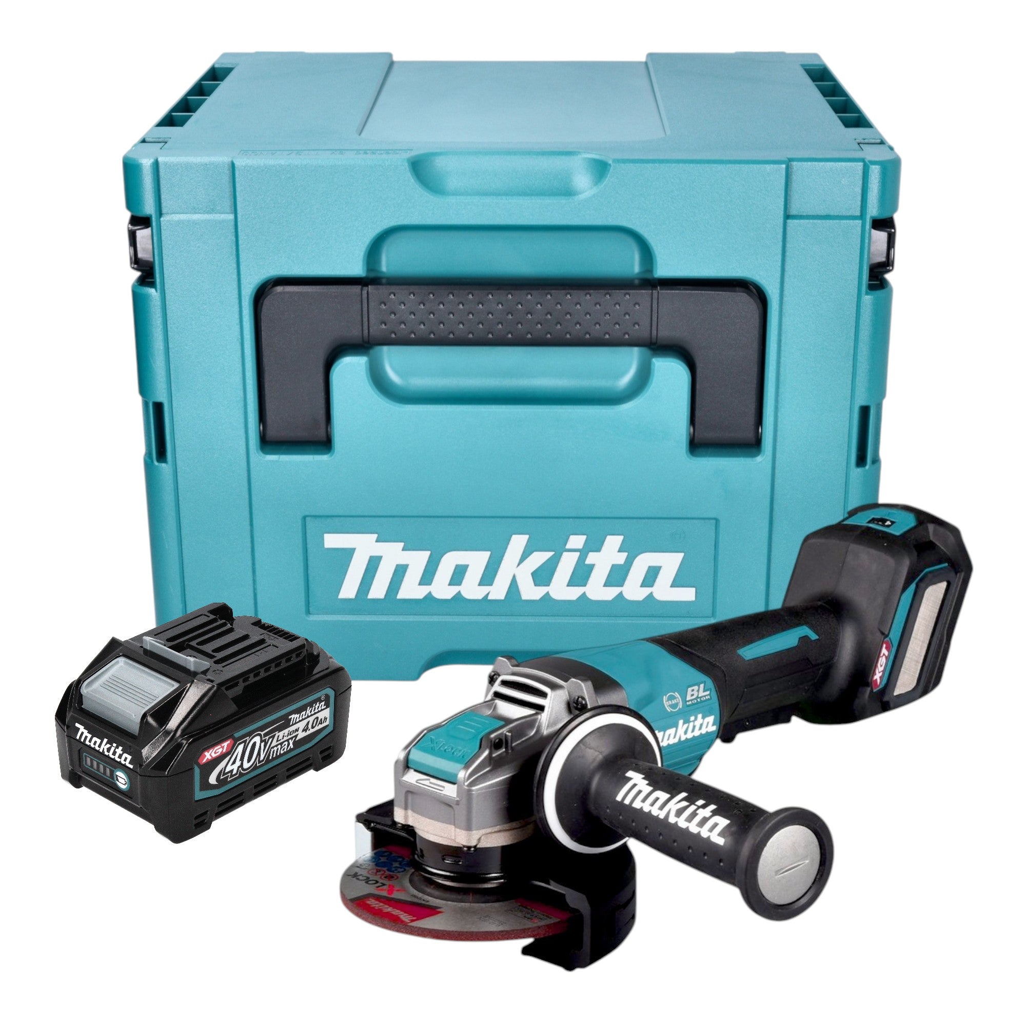 Makita GA 044 GM101 Akku Winkelschleifer 40 V max 125 mm X LOCK Brushless 1x Akku 4 0 Ah Makpac ohne Ladegeraet 0 - toolbrothers