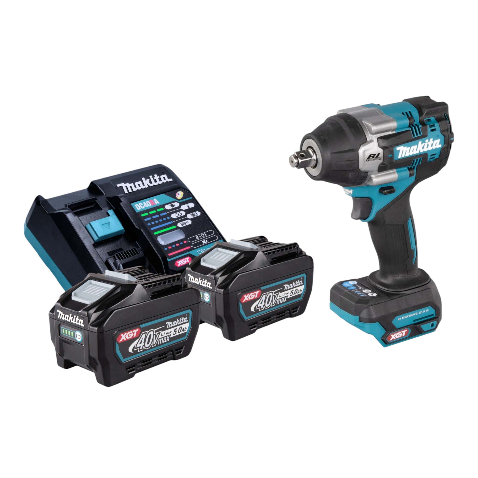 Makita TW 007 GT201 Akku Schlagschrauber 40 V max 760 Nm 1 2 Brushless 2x Akku 5 0 Ah Ladegeraet 0 - toolbrothers