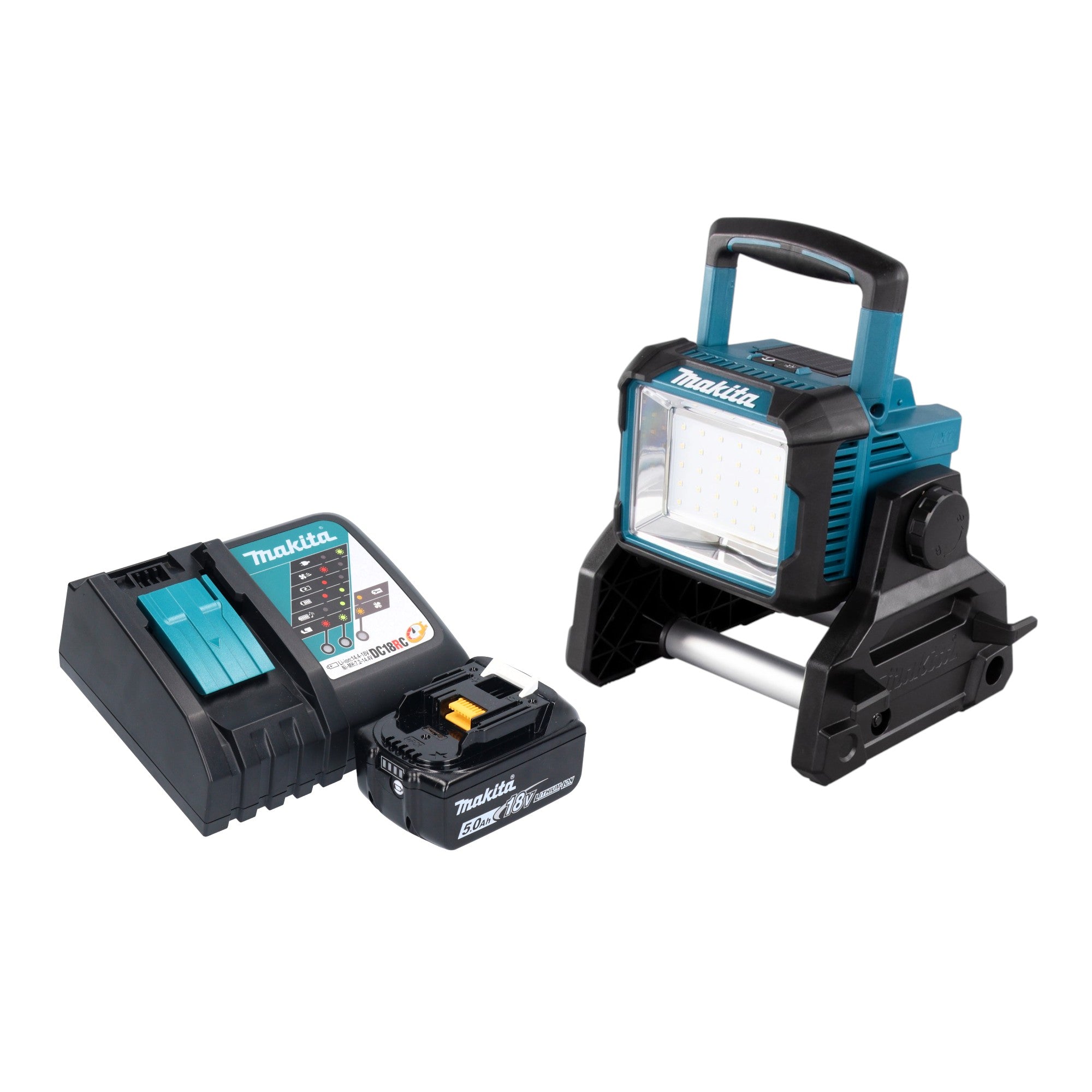 Makita DEADML 811 RT1 Akku Baustrahler 14 4 18 V 3000 lm LED 1x Akku 5 0 Ah Ladegeraet 0 - toolbrothers