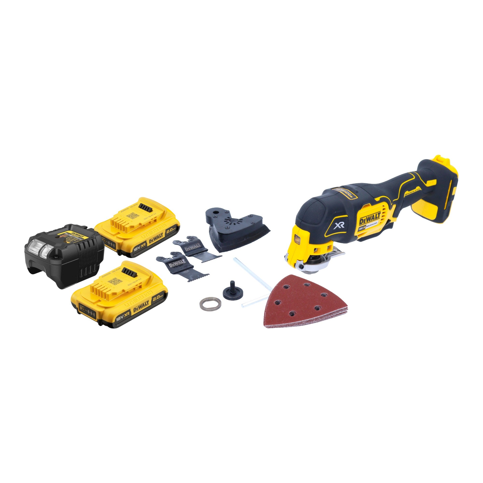 DeWalt DCS 355 D2 Akku Oszillierer Multitool 18 V Brushless 2x Akku 2 0 Ah Ladegeraet Zubehoer 0 - toolbrothers