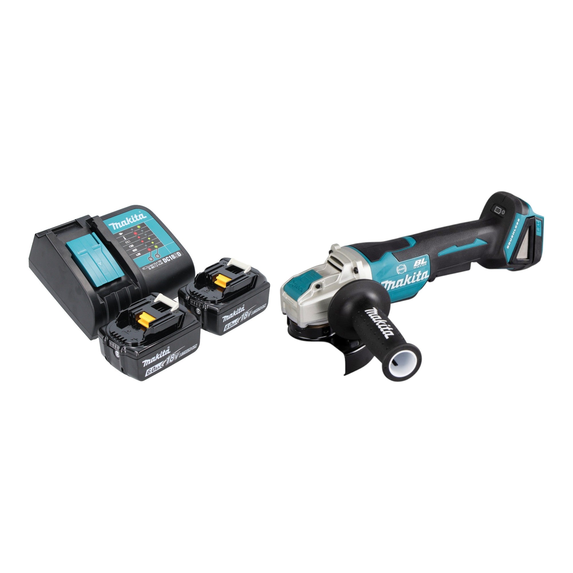 Makita DGA 520 STX1 Akku Winkelschleifer 18 V 125 mm X LOCK Brushless 2x Akku 5 0 Ah Ladegeraet 0 - toolbrothers
