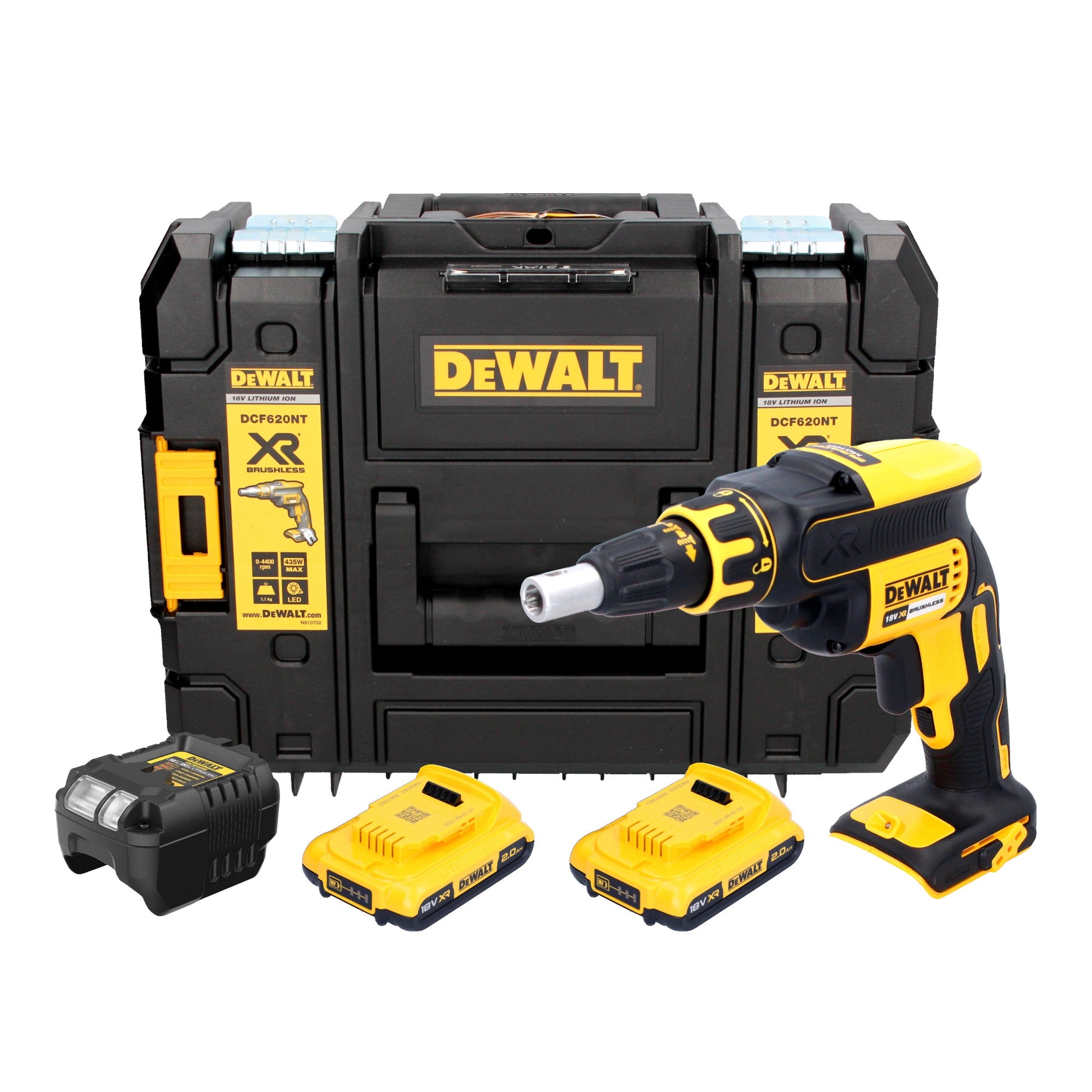 DeWalt DCF 620 D2T Akku Trockenbauschrauber 18 V 30 Nm Brushless 2x Akku 2 0 Ah Ladegeraet TSTAK 0 - toolbrothers