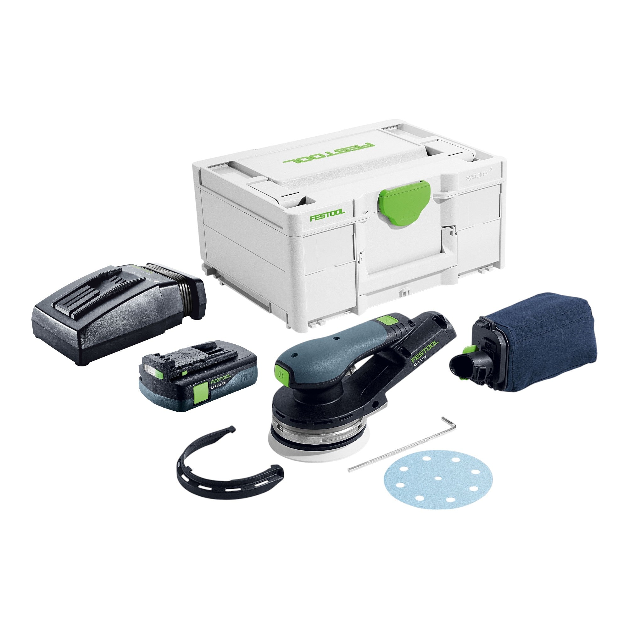 Festool ETSC 2 125 Basic Akku Exzenterschleifer 18 V 125 mm Brushless 1x Akku 3 0 Ah Ladegeraet Systainer 0 - toolbrothers