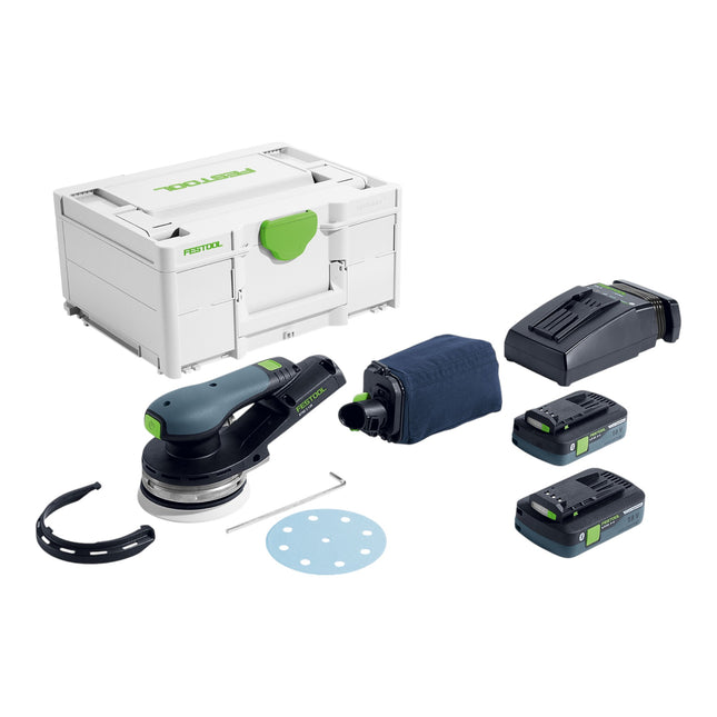 Festool ETSC 2 125 4 0 I Plus Akku Exzenterschleifer 18 V 125 mm Brushless 577736 2x Akku 4 0 Ah Ladegeraet Systainer 0 - toolbrothers