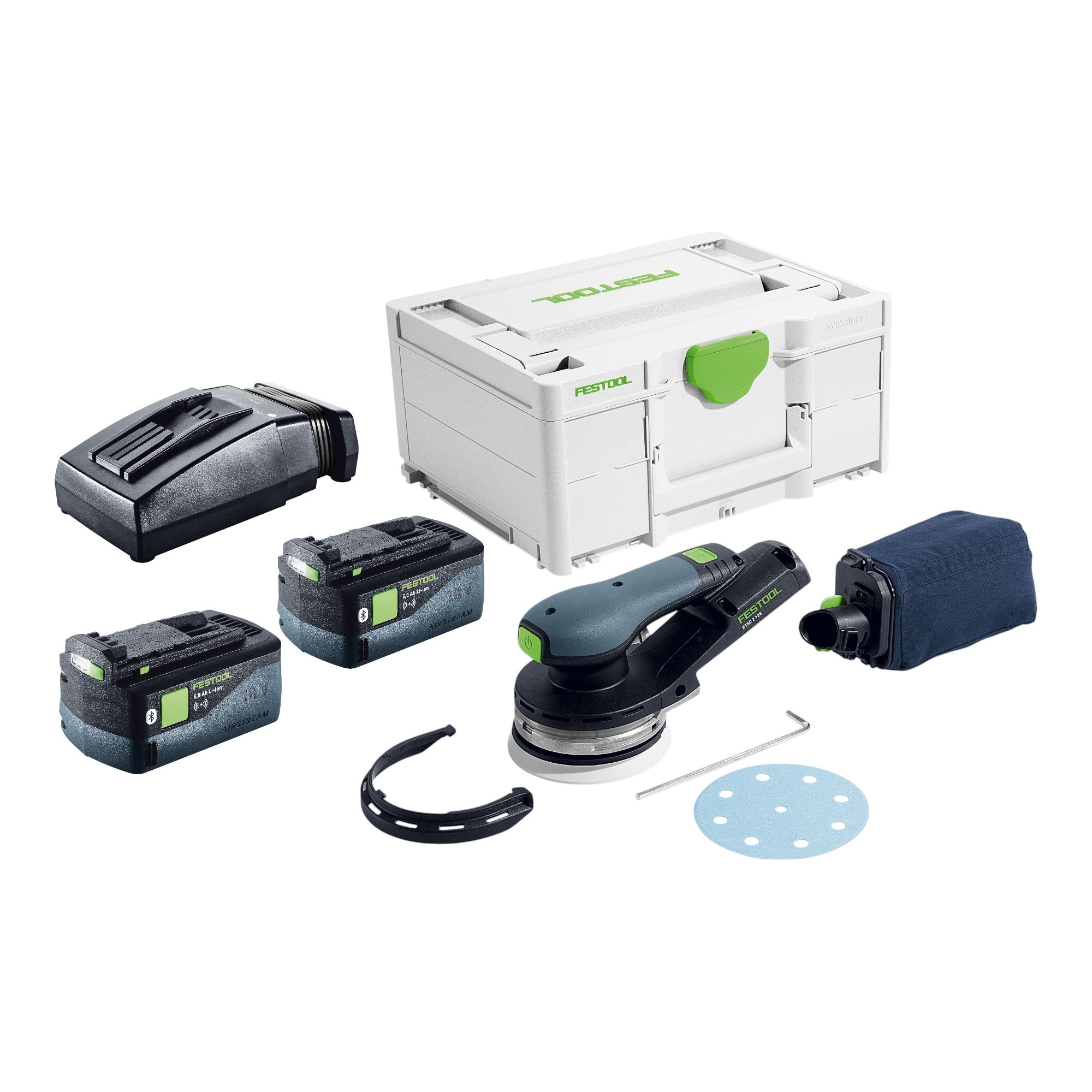 Festool ETSC 2 125 Basic Akku Exzenterschleifer 18 V 125 mm Brushless 2x Akku 5 0 Ah Ladegeraet Systainer 0 - toolbrothers