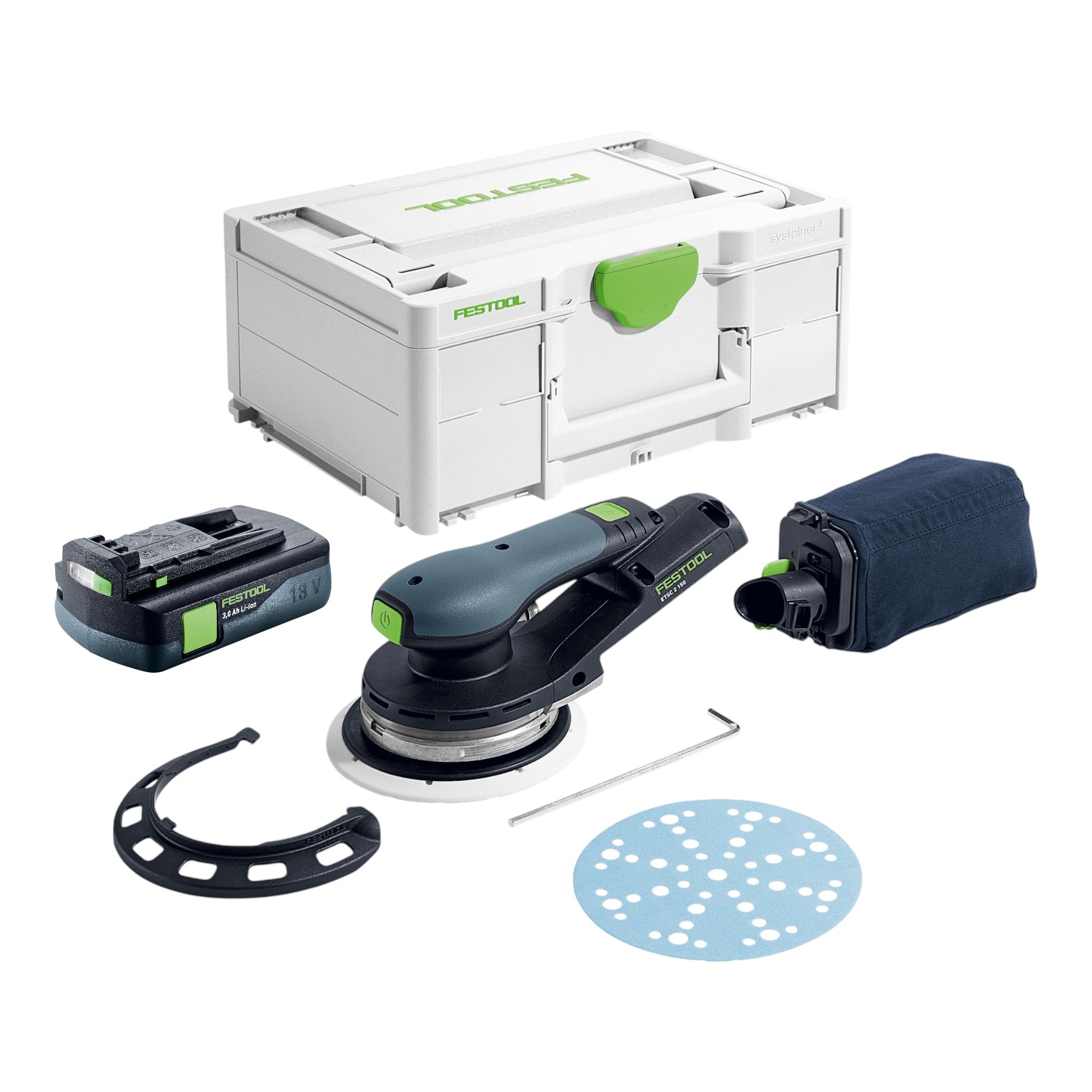 Festool ETSC 2 150 Basic Akku Exzenterschleifer 18 V 150 mm Brushless 1x Akku 3 0 Ah Systainer ohne Ladegeraet 0 - toolbrothers