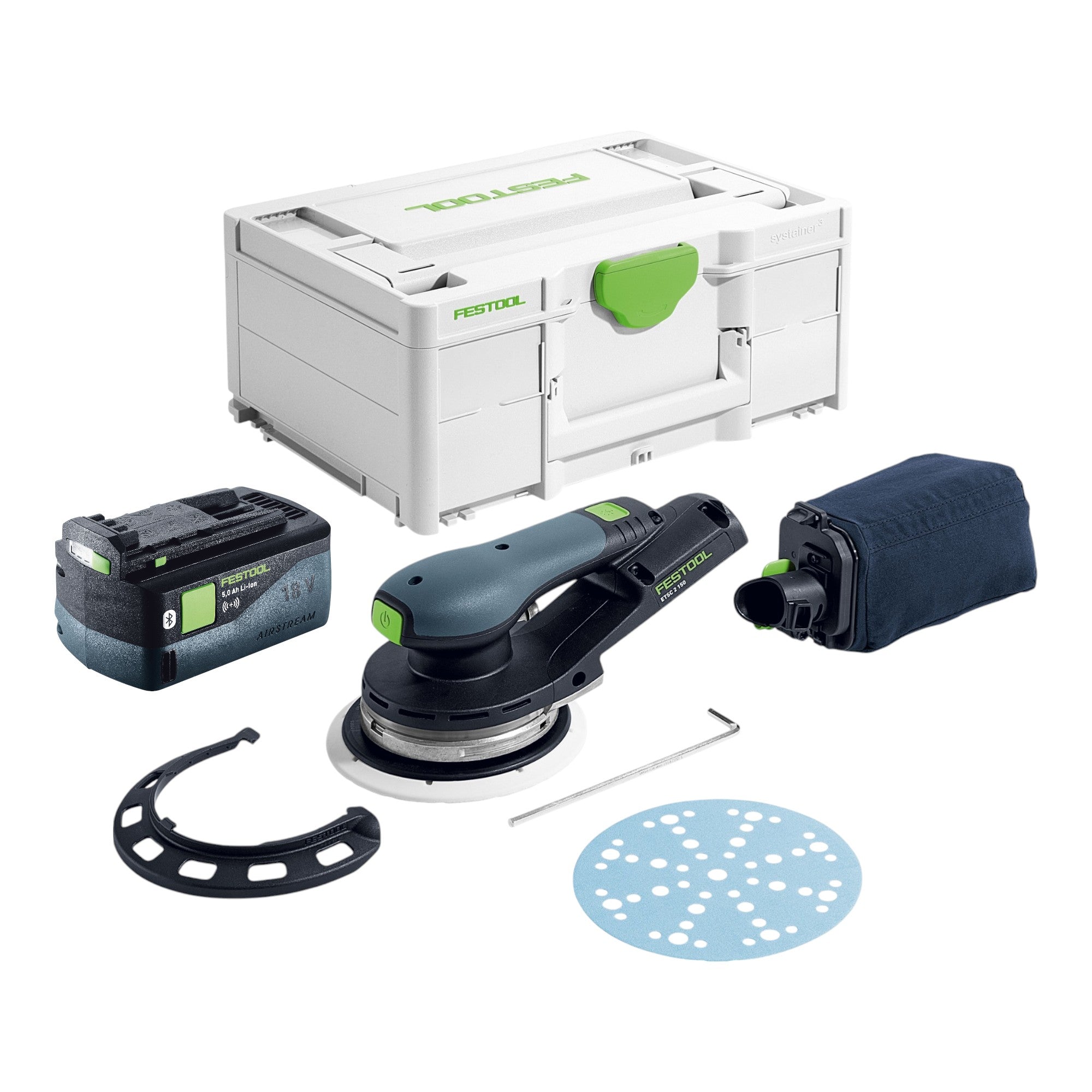 Festool ETSC 2 150 Basic Akku Exzenterschleifer 18 V 150 mm Brushless 1x Akku 5 0 Ah Systainer ohne Ladegeraet 0 - toolbrothers