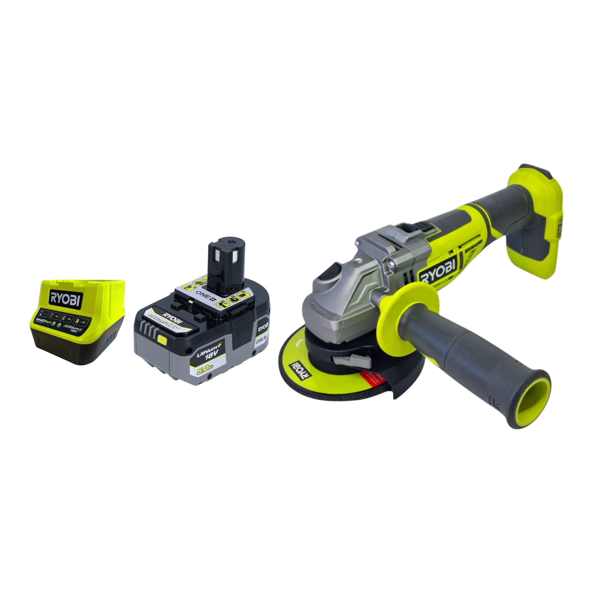 RYOBI R18AG7 0 Akku Winkelschleifer 18 V 125 mm Brushless 1x Akku 5 0 Ah Ladegeraet 0 - toolbrothers