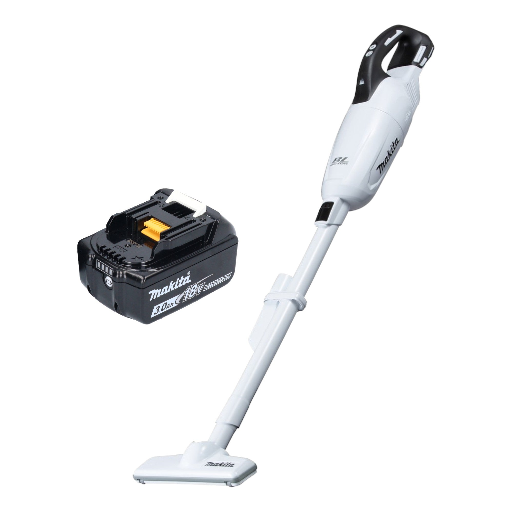 Makita DCL 281 FF1W Akku Staubsauger 18 V weiss Brushless 1x Akku 3 0 Ah ohne Ladegeraet 0 - toolbrothers