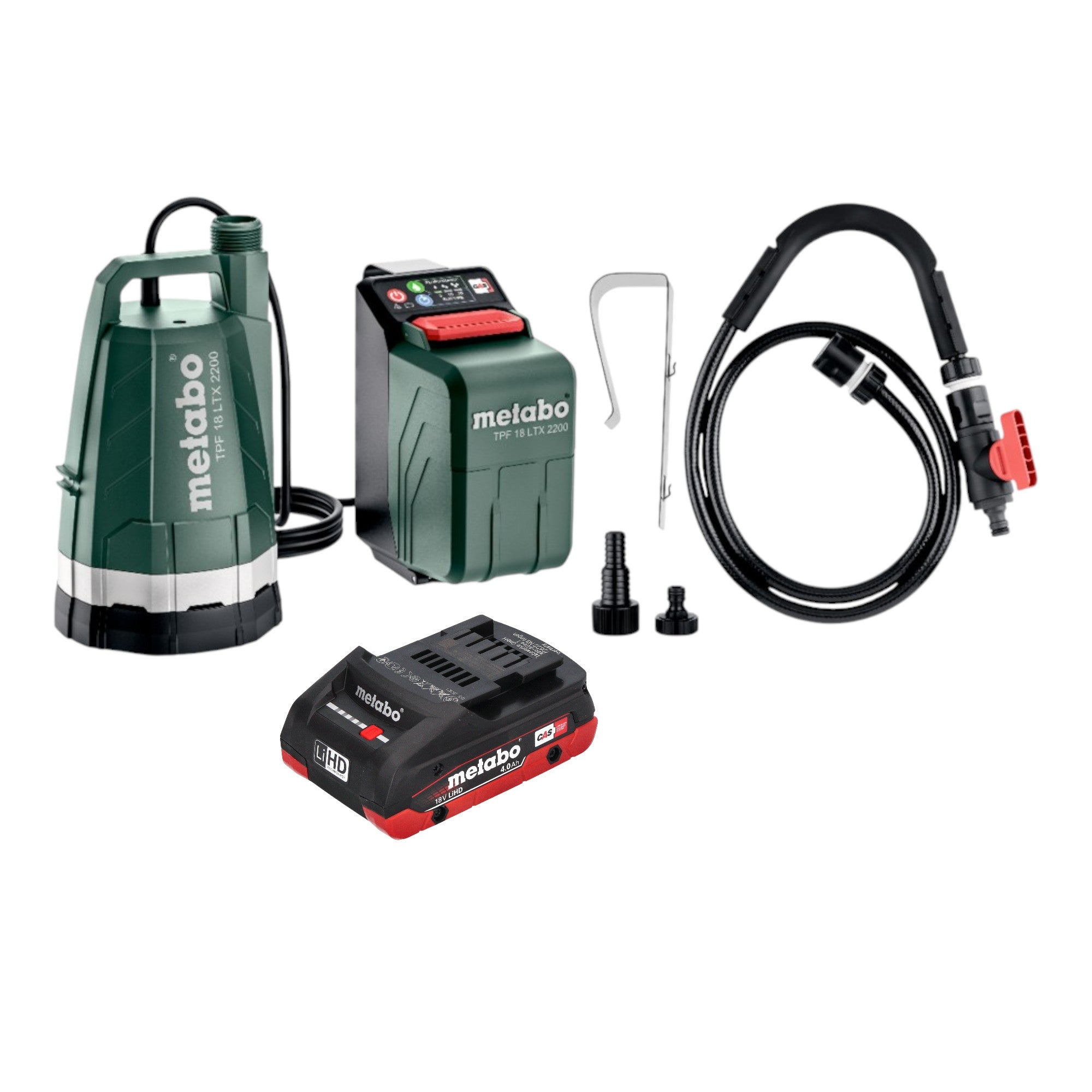 Metabo TPF 18 LTX 2200 Akku Tauch und Regenfasspumpe 18 V 2200 l h 1x LiHD Akku 4 0 Ah ohne Ladegeraet 0 - toolbrothers