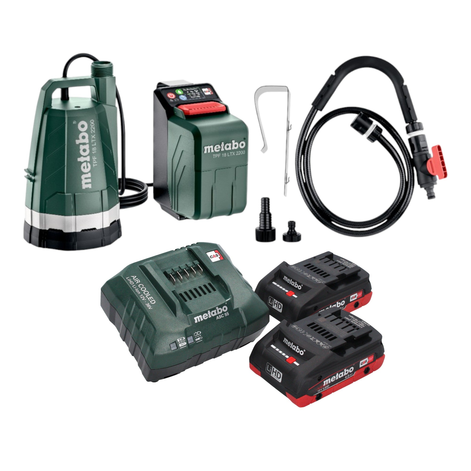Metabo TPF 18 LTX 2200 Akku Tauch und Regenfasspumpe 18 V 2200 l h 2x LiHD Akku 4 0 Ah Ladegeraet 0 - toolbrothers
