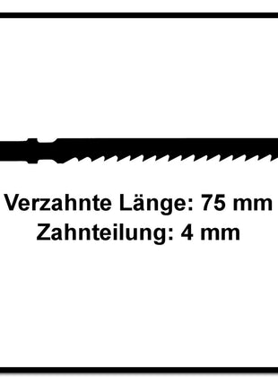 Festool S 75/4/5 WOOD Basic Stichsägeblatt 75 mm 5 Stk. ( 204305 ) geschränkte Zähne für schnellen Schnitt, HCS Stahl - Toolbrothers