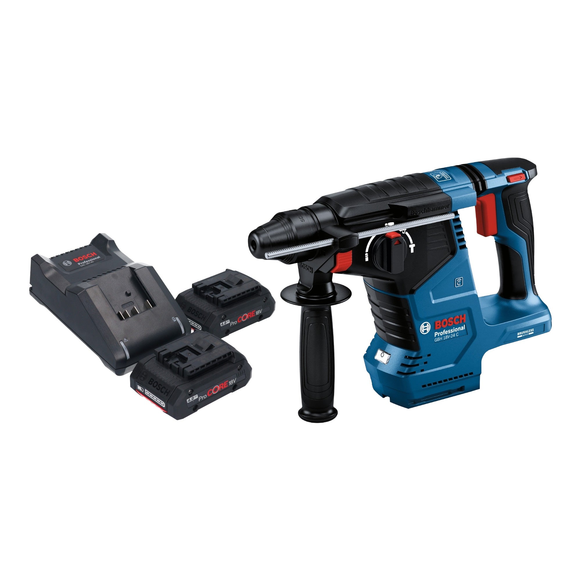 Bosch GBH 18V 24 C Professional Akku Bohrhammer 18 V 2 4 J Brushless SDS plus 2x ProCORE Akku 4 0 Ah Ladegeraet 0 - toolbrothers