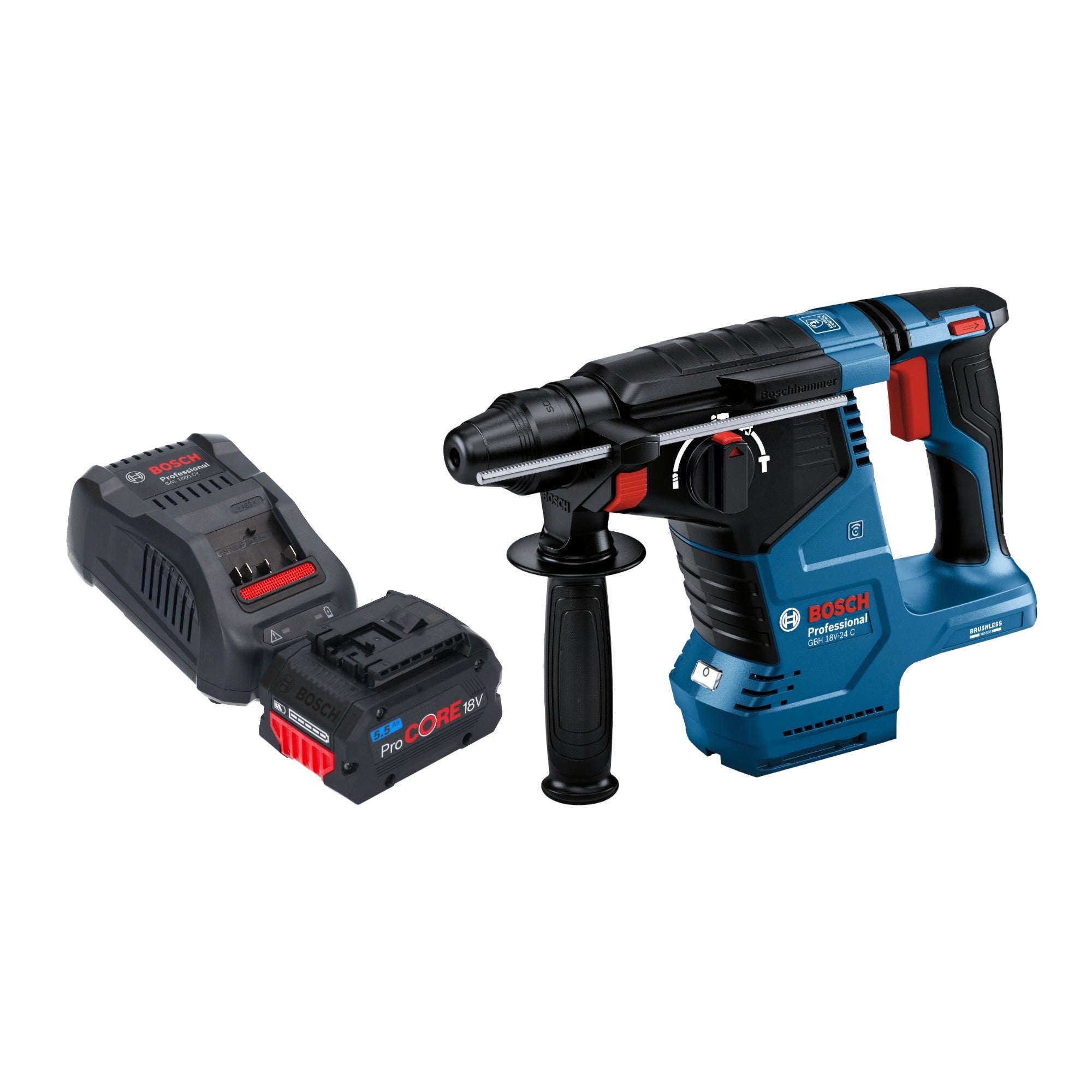 Bosch GBH 18V 24 C Professional Akku Bohrhammer 18 V 2 4 J Brushless SDS plus 1x ProCORE Akku 5 5 Ah Ladegeraet 0 - toolbrothers