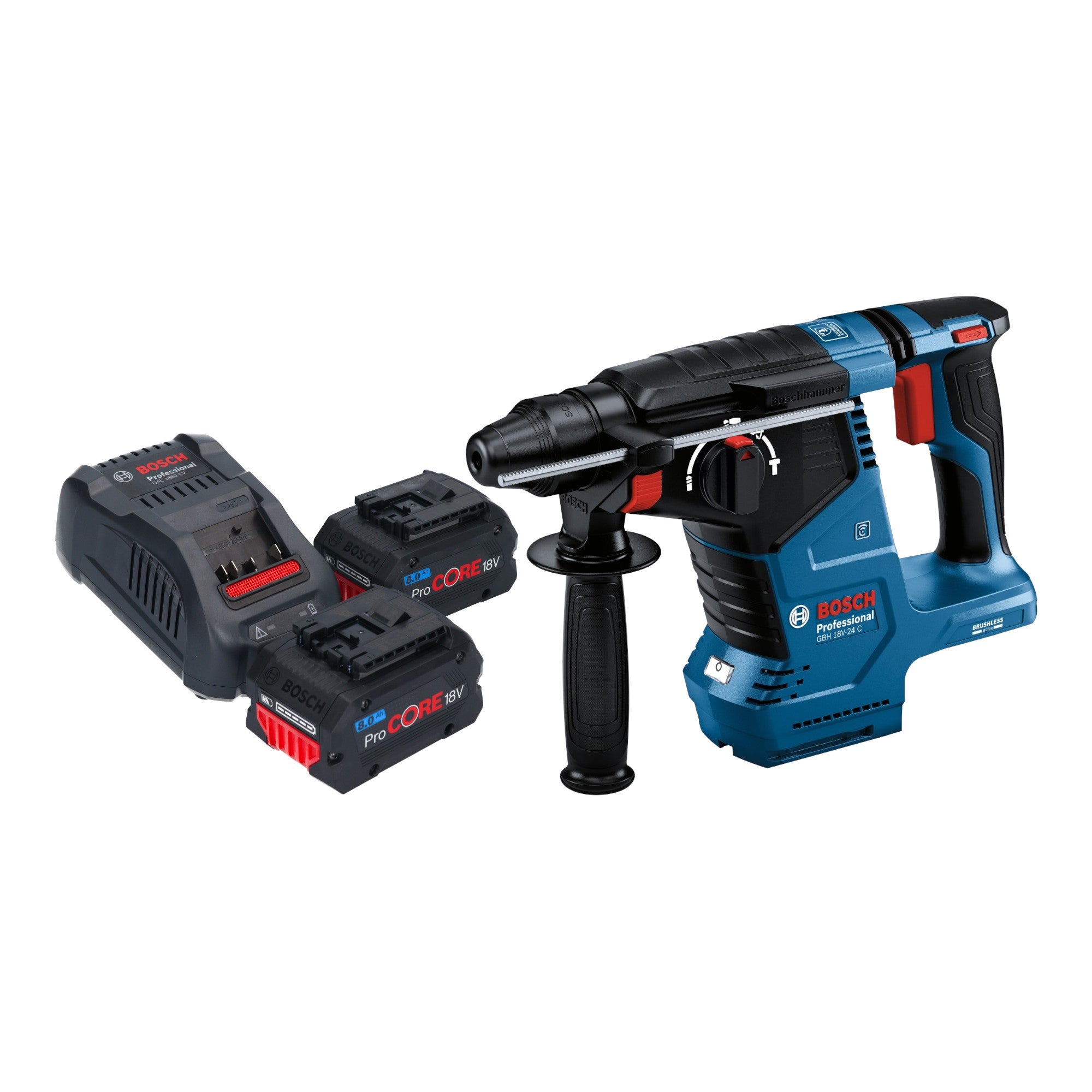Bosch GBH 18V 24 C Professional Akku Bohrhammer 18 V 2 4 J Brushless SDS plus 2x ProCORE Akku 8 0 Ah Ladegeraet 0 - toolbrothers