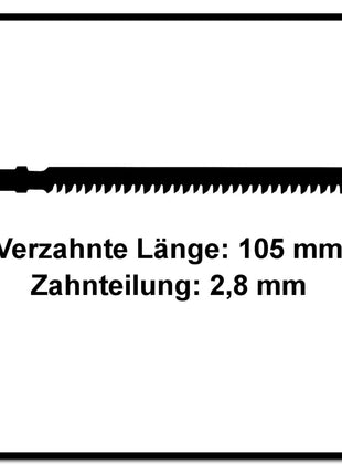 Festool S 105/2,8/20 WOOD Straight Cut Stichsägeblatt 105 mm 20 Stk. ( 204263 ) extrem scharfe Japanverzahnung, HCS Stahl - Toolbrothers