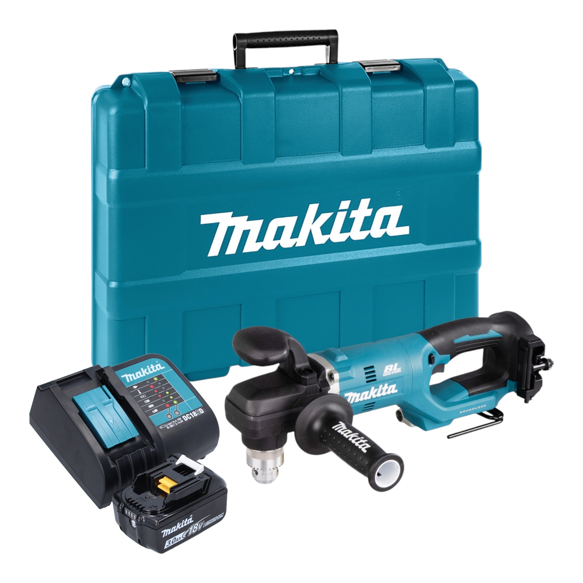 Makita DDA 450 SF1K Akku Winkelbohrmaschine 18 V 70 Nm Brushless 1x Akku 3 0 Ah Ladegeraet Koffer 0 - toolbrothers