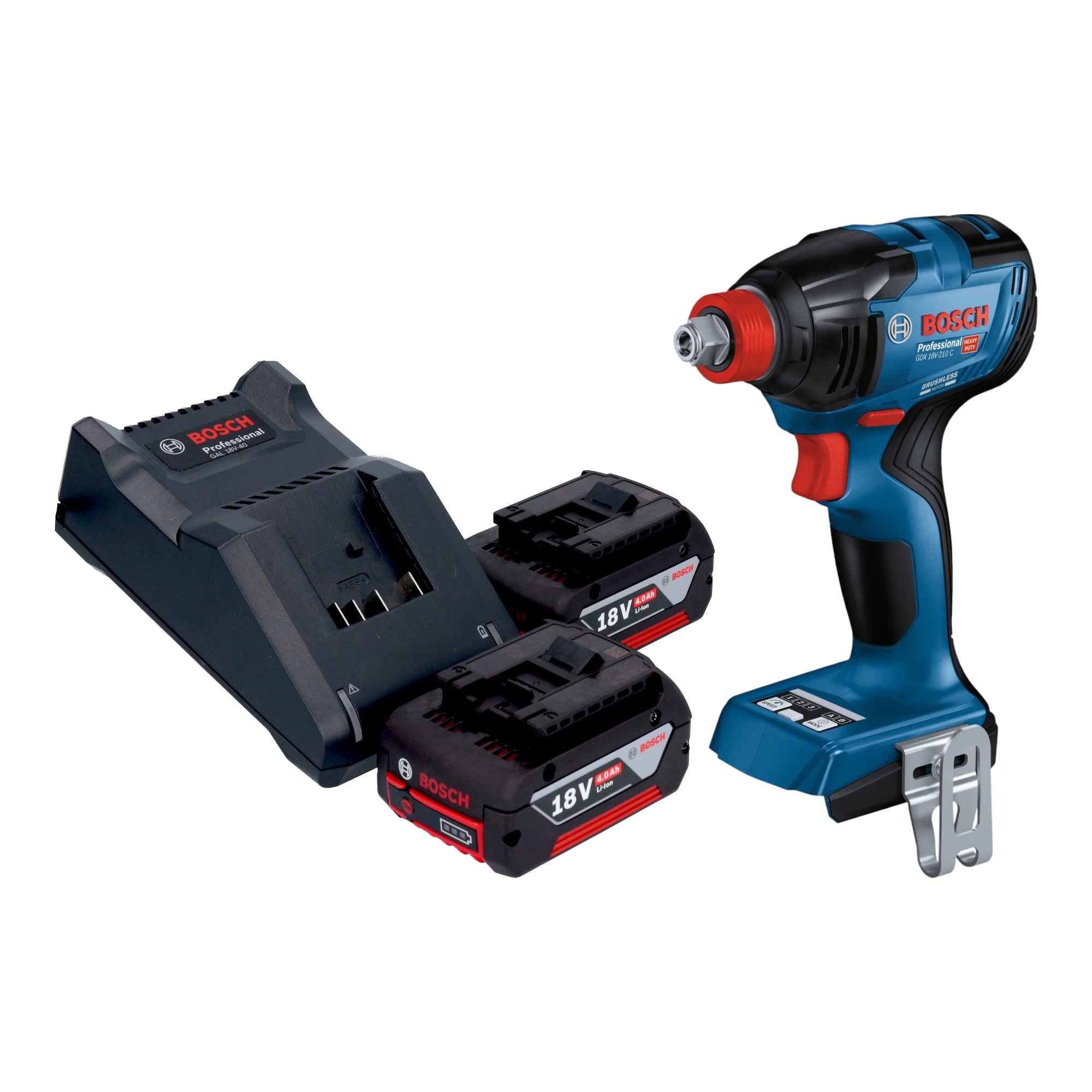 Bosch GDX 18V 210 C Professional Akku Drehschlagschrauber 18 V 210 Nm Brushless 2x Akku 4 0 Ah Ladegeraet 0 - toolbrothers