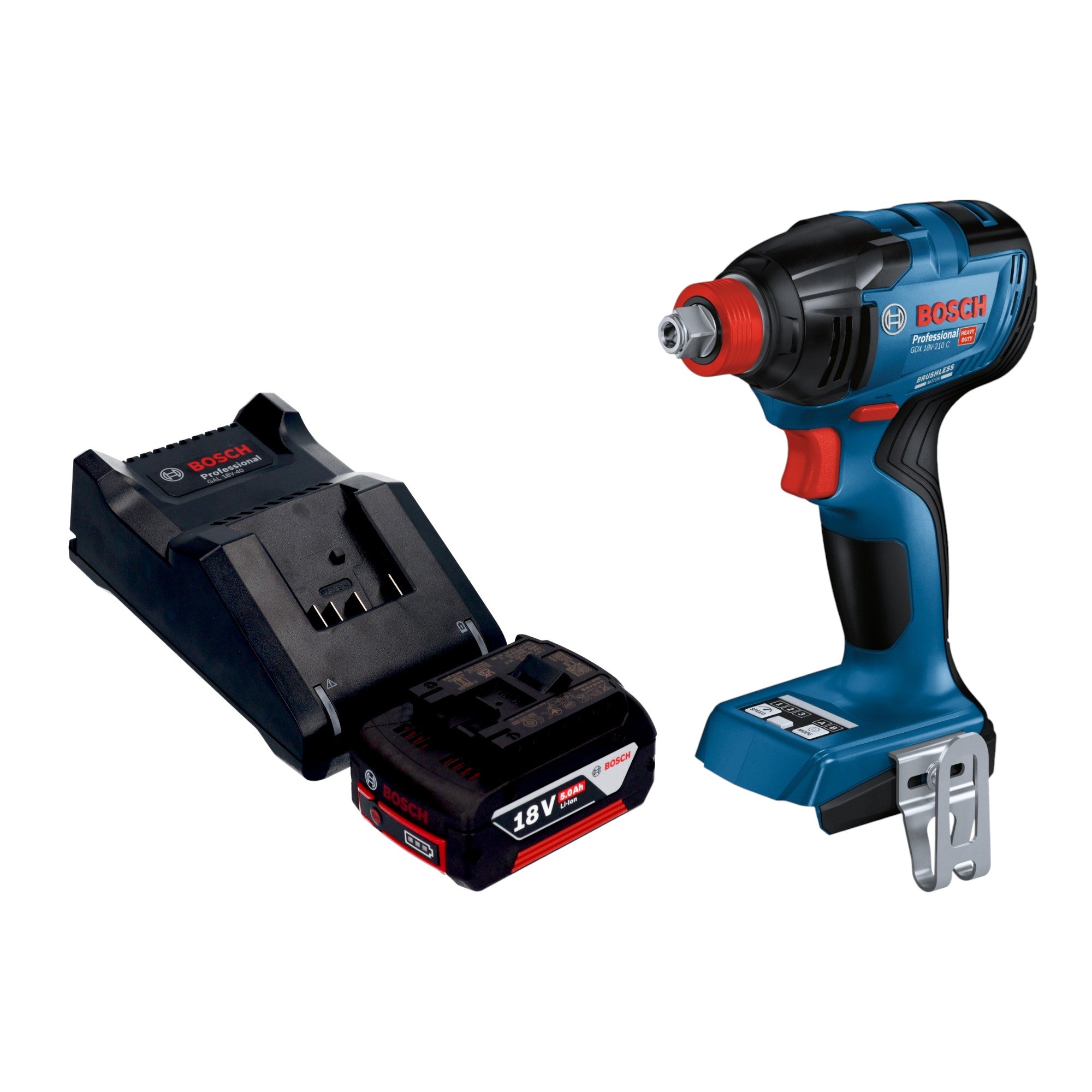 Bosch GDX 18V 210 C Professional Akku Drehschlagschrauber 18 V 210 Nm Brushless 1x Akku 5 0 Ah Ladegeraet 0 - toolbrothers