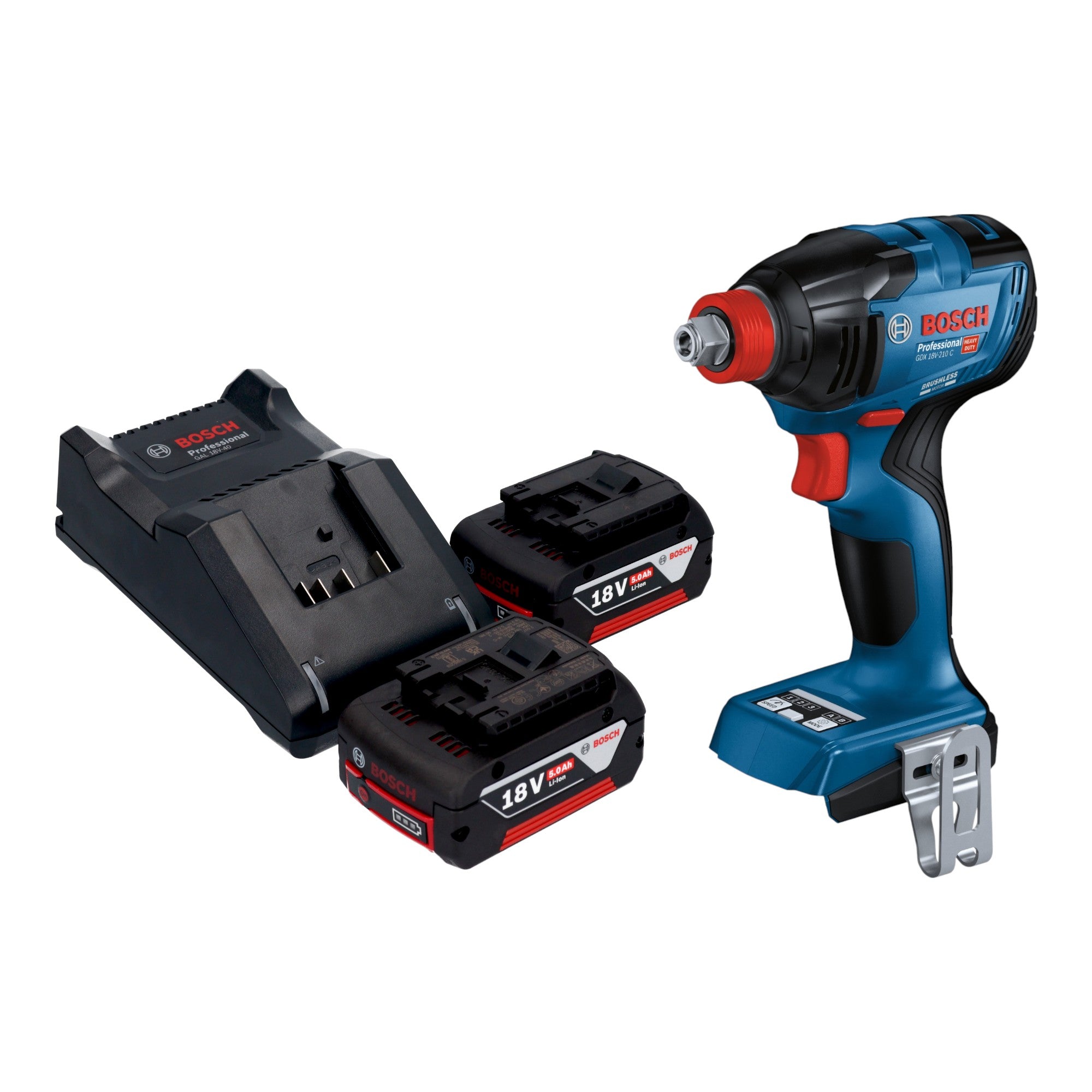 Bosch GDX 18V 210 C Professional Akku Drehschlagschrauber 18 V 210 Nm Brushless 2x Akku 5 0 Ah Ladegeraet 0 - toolbrothers