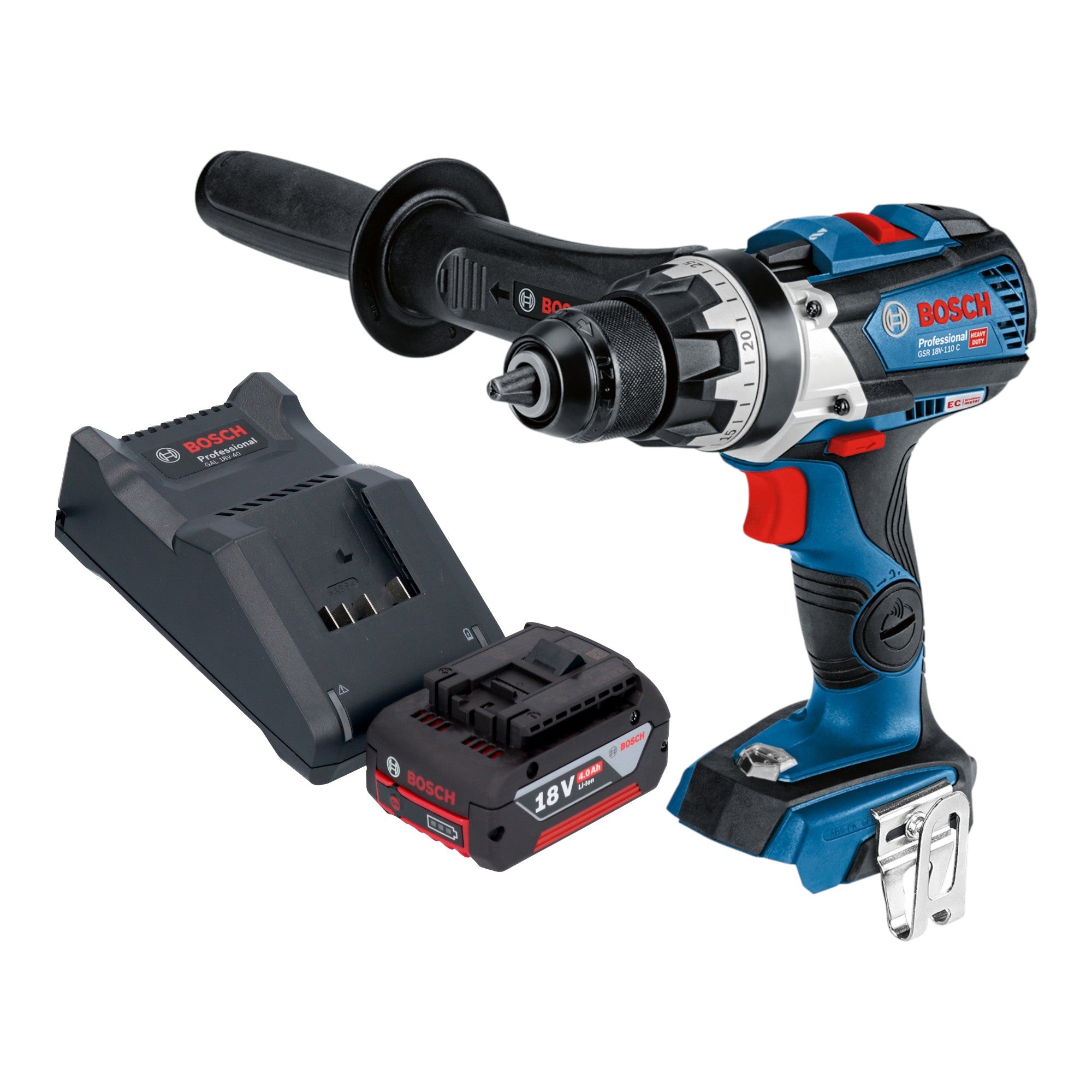 Bosch GSR 18V 110 C Professional Akku Bohrschrauber 18 V 110 Nm Brushless 1x Akku 4 0 Ah Ladegeraet 0 - toolbrothers
