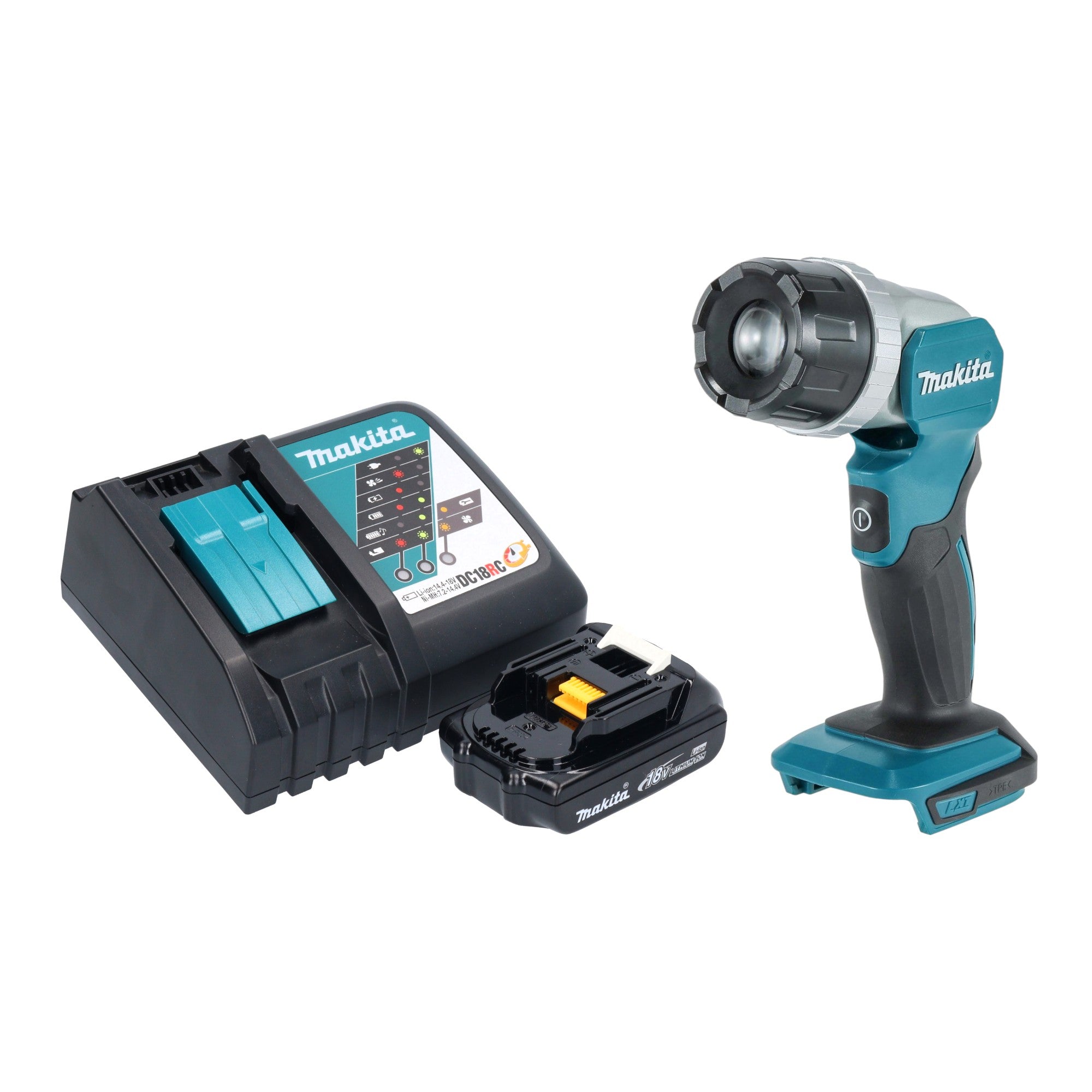 Makita DML 808 RY1 Akku Handstrahler 14 4 18 V 190 lm LED 1x Akku 1 5 Ah Ladegeraet 0 - toolbrothers