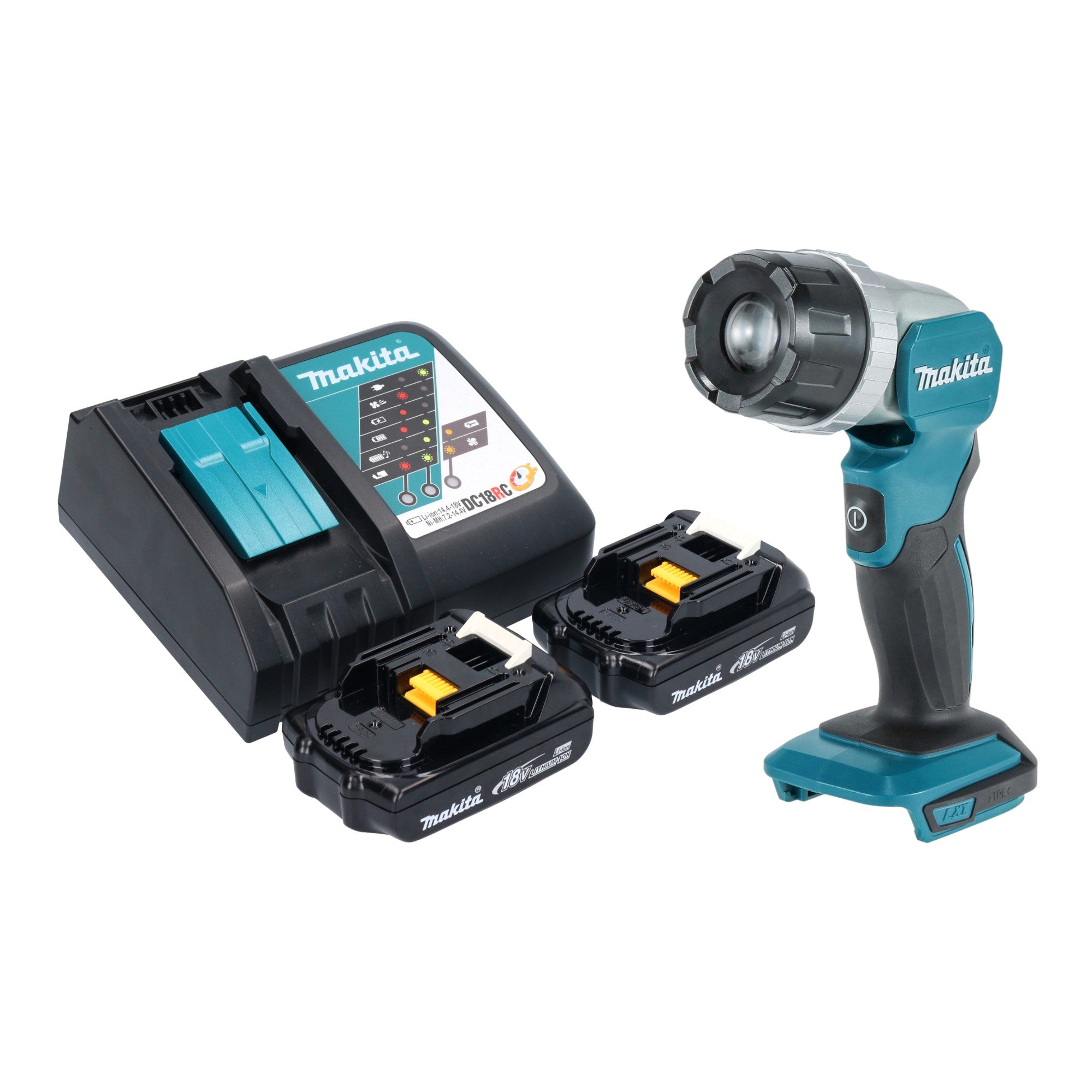 Makita DML 808 RY Akku Handstrahler 14 4 18 V 190 lm LED 2x Akku 1 5 Ah Ladegeraet 0 - toolbrothers