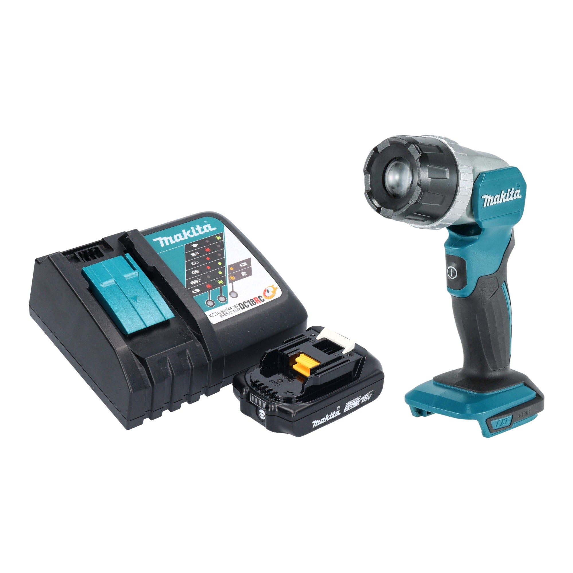 Makita DML 808 RA1 Akku Handstrahler 14 4 18 V 190 lm LED 1x Akku 2 0 Ah Ladegeraet 0 - toolbrothers