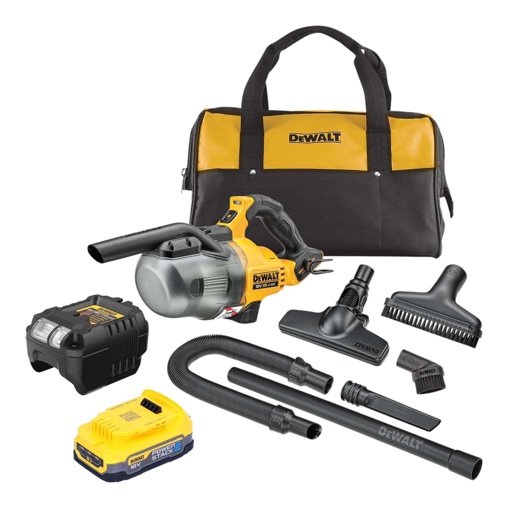 DeWalt DCV 501 LE1 Akku Stabsauger 18 V 0 7 l Staubklasse L 1x Powerstack Akku 1 7 Ah Ladegeraet 0 - toolbrothers
