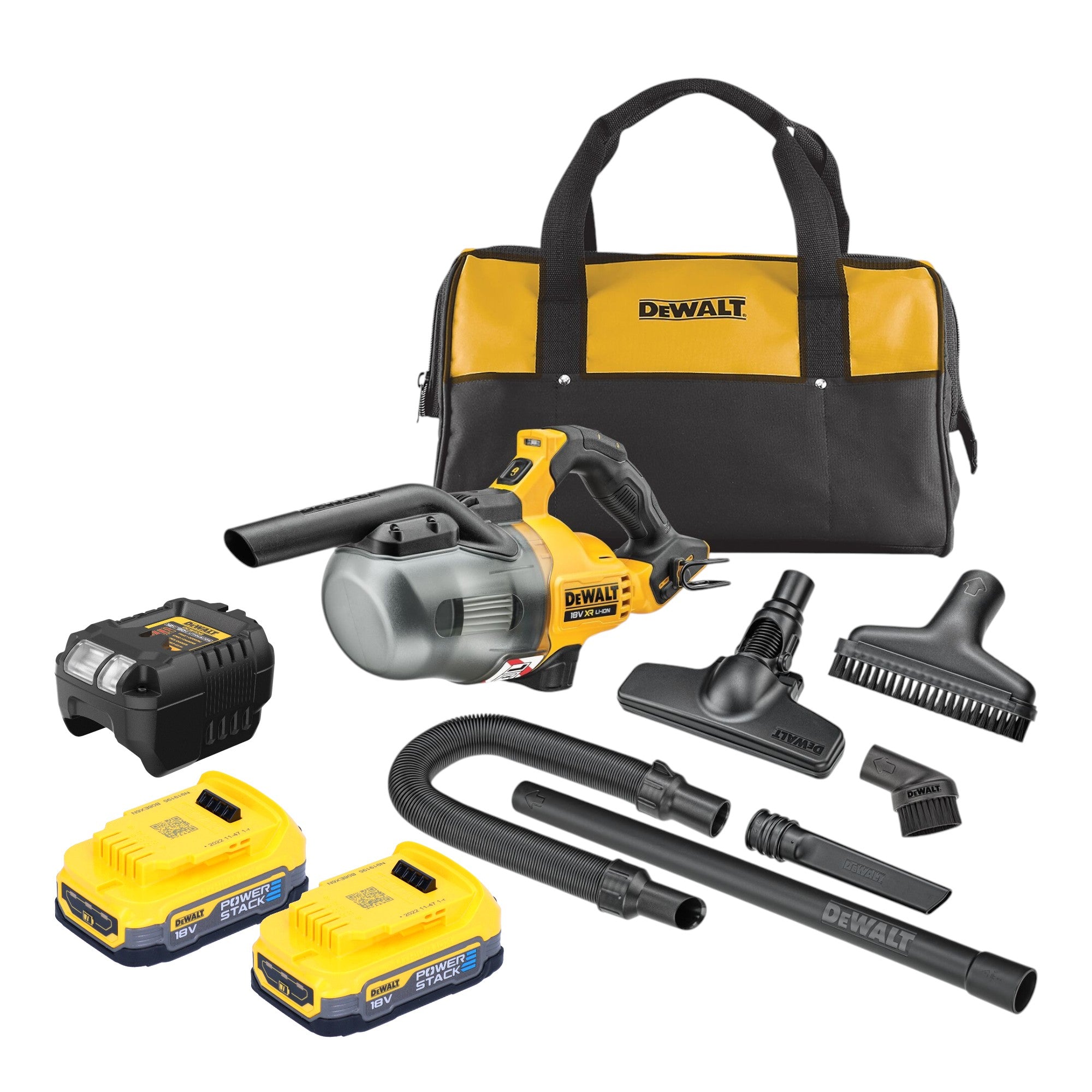 DeWalt DCV 501 LE2 Akku Stabsauger 18 V 0 7 l Staubklasse L 2x Powerstack Akku 1 7 Ah Ladegeraet 0 - toolbrothers