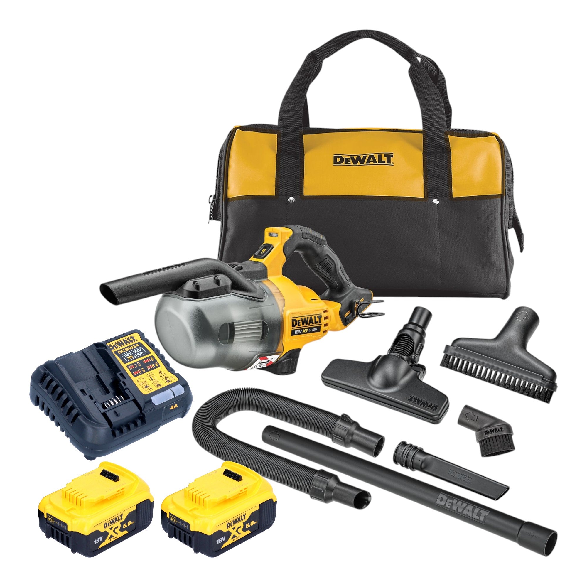 DeWalt DCV 501 LP2 Akku Stabsauger 18 V 0 7 l Staubklasse L 2x Akku 5 0 Ah Ladegeraet 0 - toolbrothers
