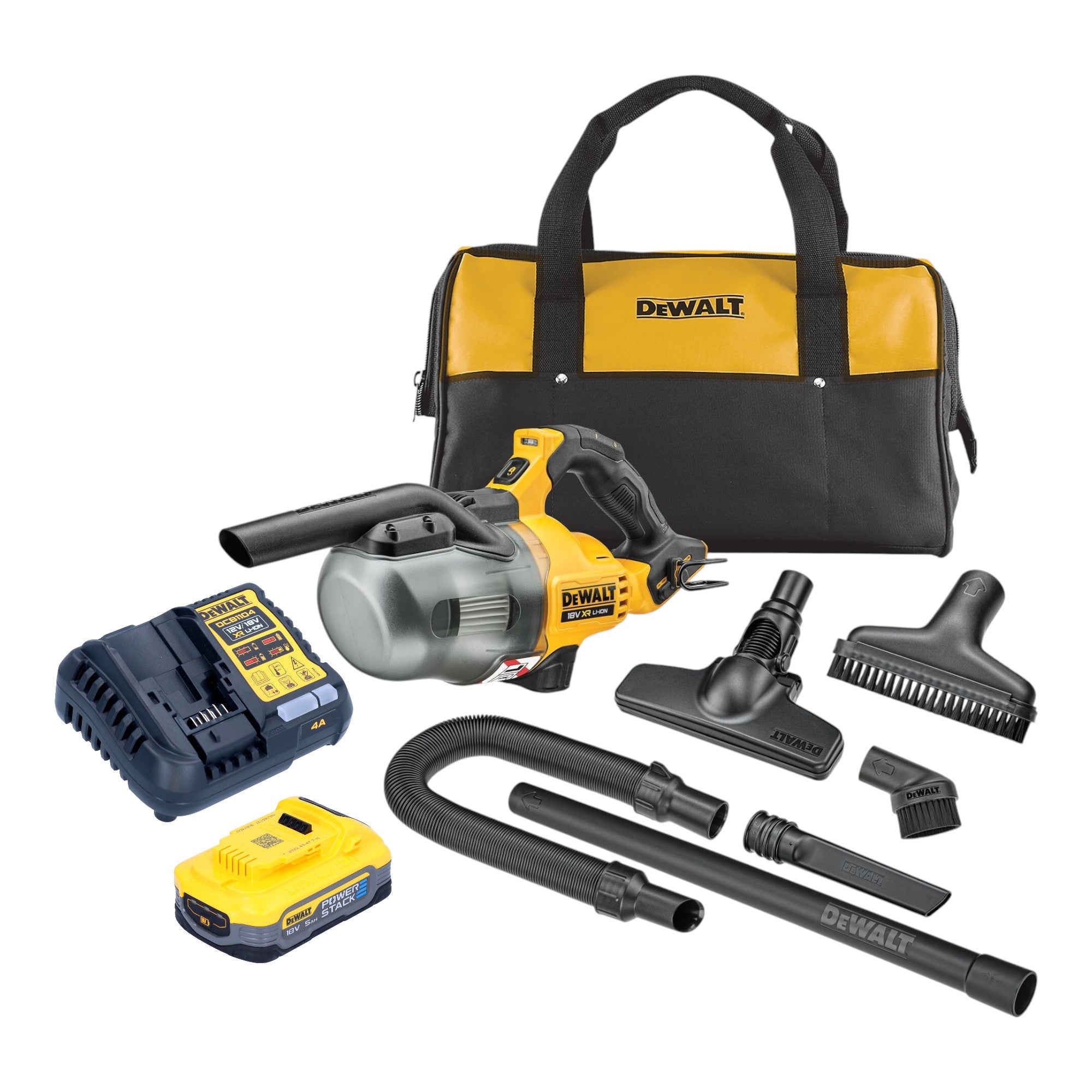 DeWalt DCV 501 LH1 Akku Stabsauger 18 V 0 7 l Staubklasse L 1x Powerstack Akku 5 0 Ah Ladegeraet 0 - toolbrothers