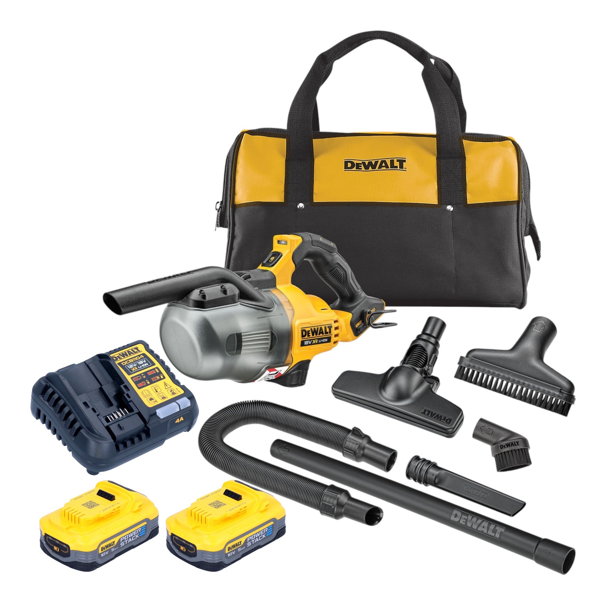 DeWalt DCV 501 LH2 Akku Stabsauger 18 V 0 7 l Staubklasse L 2x Powerstack Akku 5 0 Ah Ladegeraet 0 - toolbrothers