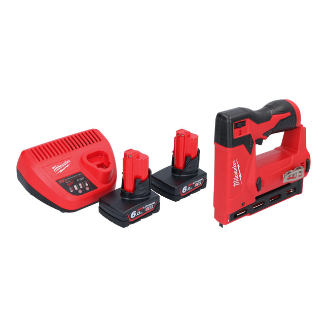 Milwaukee M12 BST 602 Akku Tacker 12 V 6 14 mm 2x Akku 6 0 Ah Ladegeraet 0 - toolbrothers