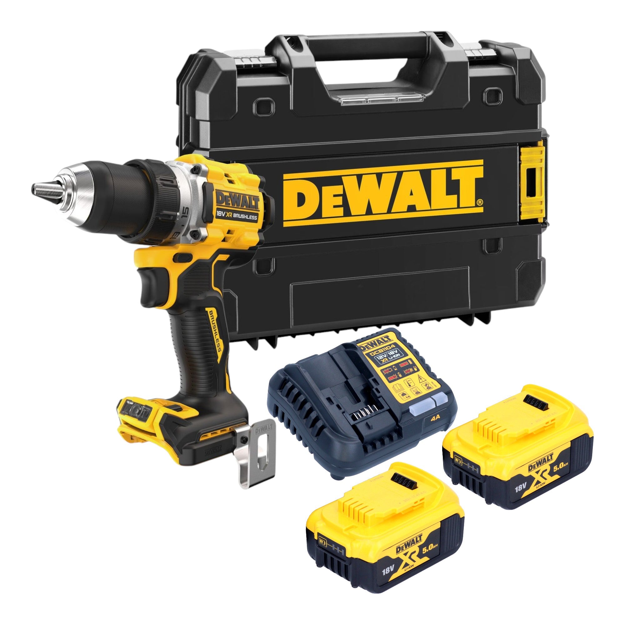 DeWalt DCD 800 P2T Akku Bohrschrauber 18 V 90 Nm Brushless 2x Akku 5 0 Ah Ladegeraet TSTAK 0 - toolbrothers