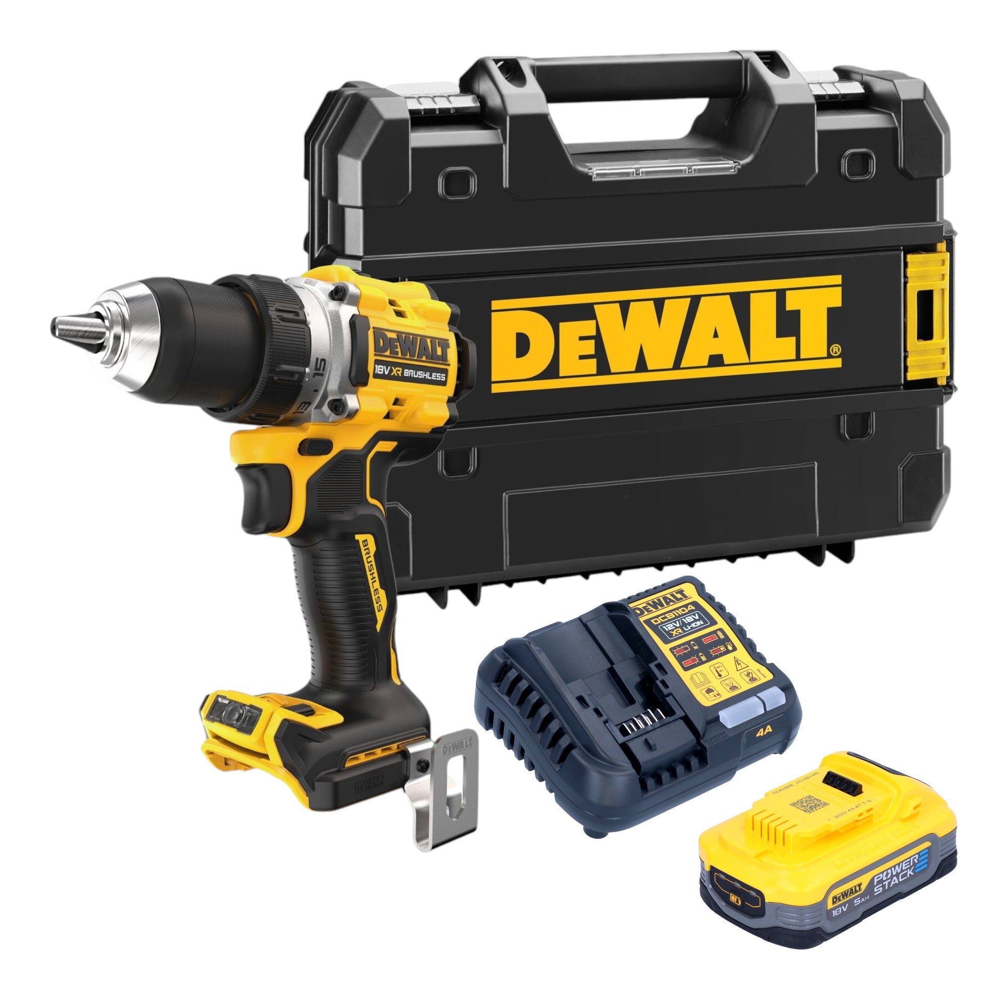 DeWalt DCD 800 H1T Akku Bohrschrauber 18 V 90 Nm Brushless 1x Powerstack Akku 5 0 Ah Ladegeraet TSTAK 0 - toolbrothers