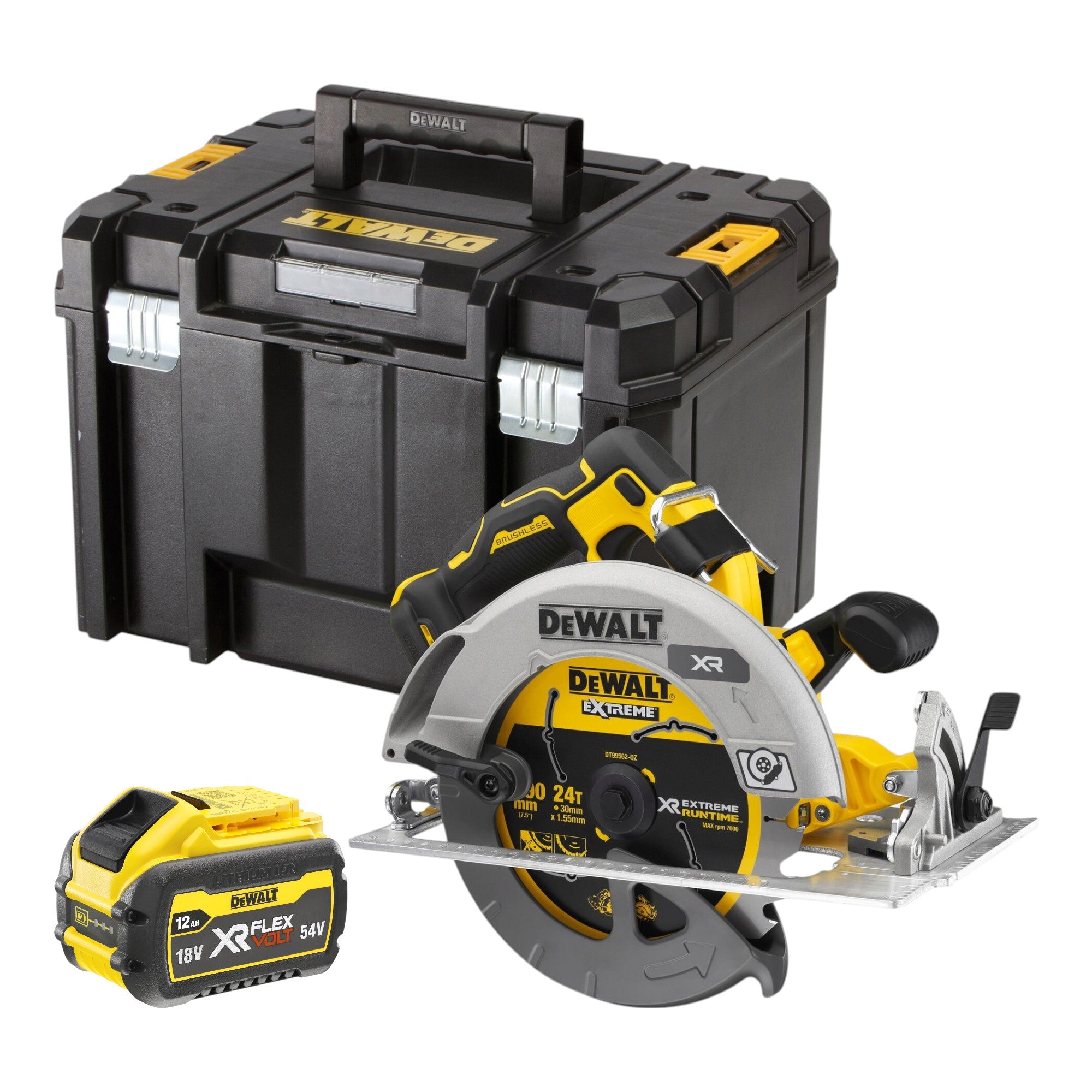 DeWalt DCS 573 NT Akku Handkreissaege 18 V 190 x 30 mm Brushless 1x Akku 12 0 Ah TSTAK ohne Ladegeraet 0 - toolbrothers