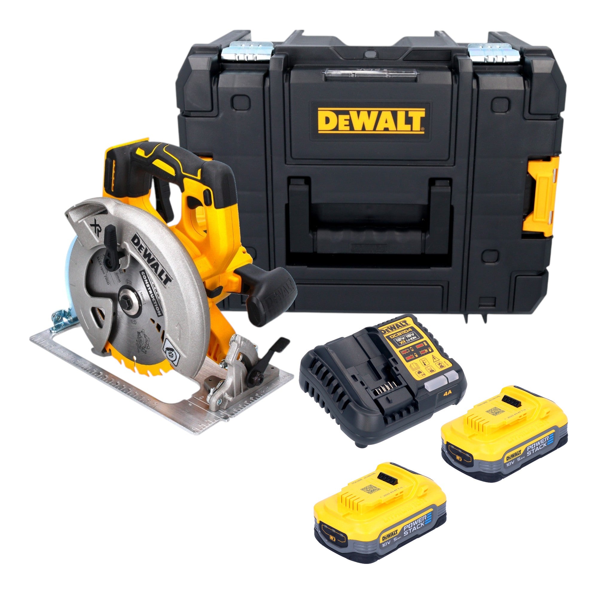 DeWalt DCS 570 H2T Akku Handkreissaege 18 V 184 mm Brushless 2x Powerstack Akku 5 0 Ah Ladegeraet TSTAK 0 - toolbrothers