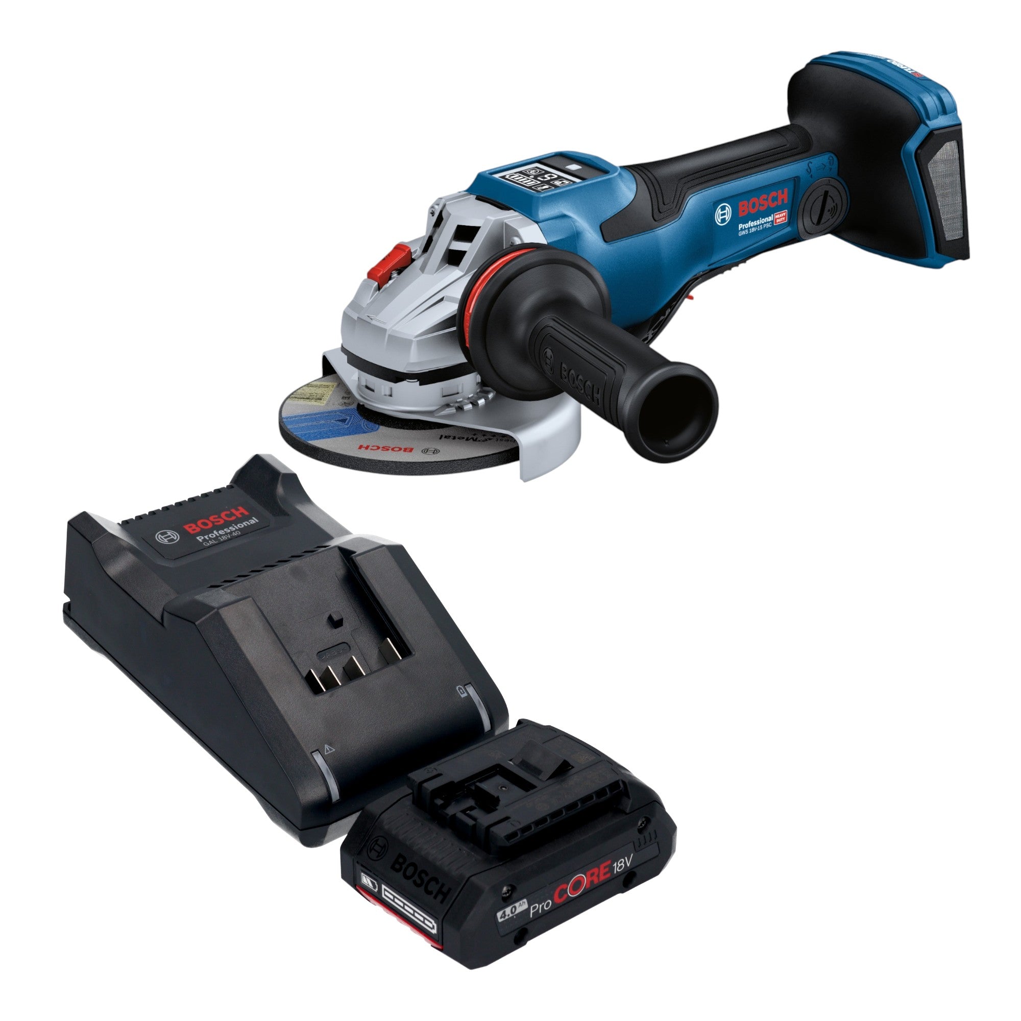 Bosch GWS 18V 15 PSC Professional Akku Winkelschleifer 18 V 125 mm BITURBO Brushless 1x ProCORE Akku 4 0 Ah Ladegeraet 0 - toolbrothers