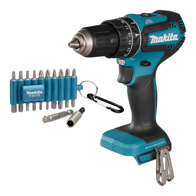 Makita DHP 485 Z Akku Schlagbohrschrauber 18 V 50 Nm Brushless 22 tlg Bit Set ohne Akku ohne Ladegeraet 0 - toolbrothers