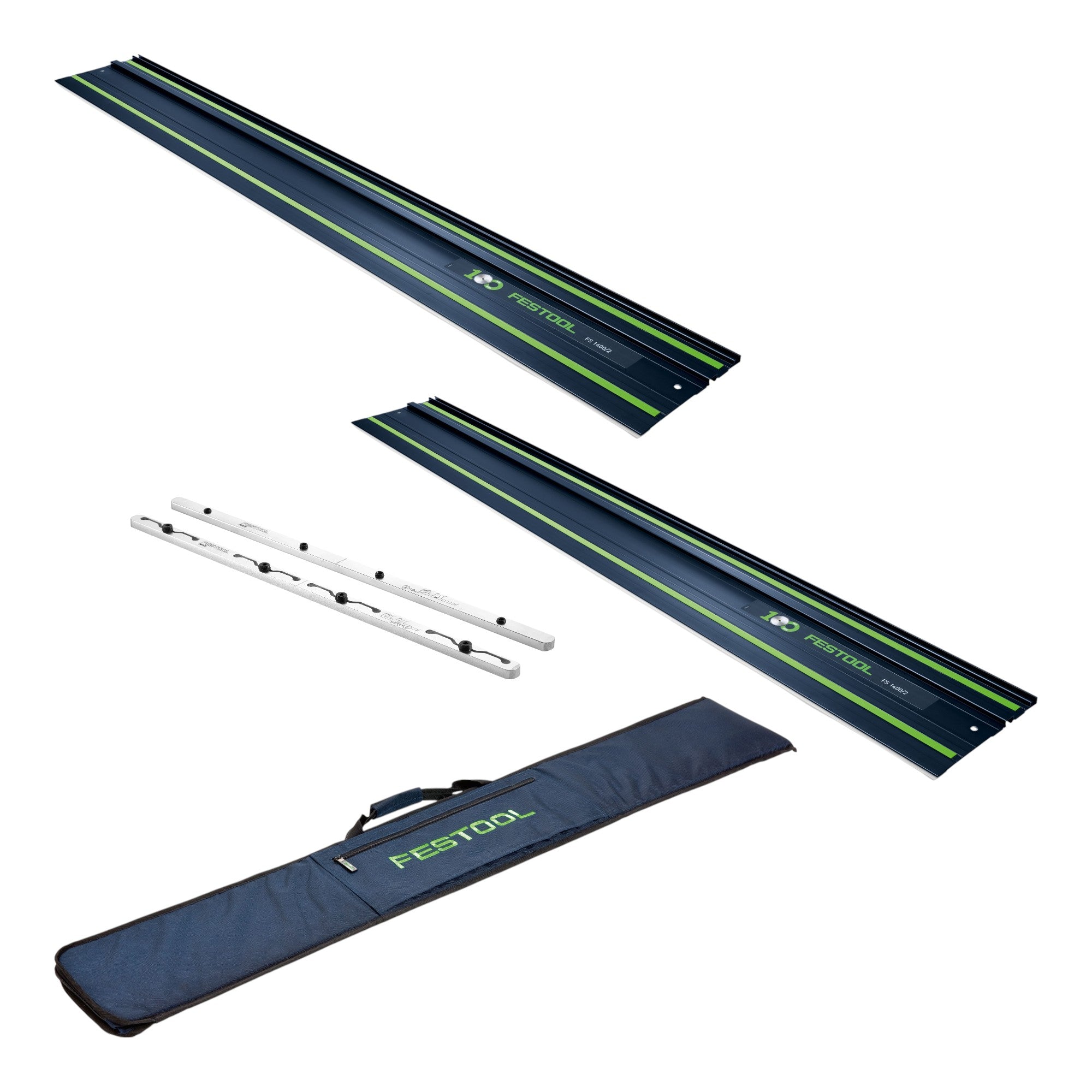 Festool 2x FS 1400 2 BL Fuehrungsschiene 1400 mm Blau 2x 578246 100Y Jubilaeums Edition FSV 2 Verbindungsstueck FS BAG Tasche 0 - toolbrothers