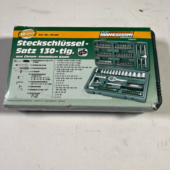Brueder Mannesmann Steckschluessel und Bitsatz 130 teilig M29166 Unvollstaendig 1 - toolbrothers