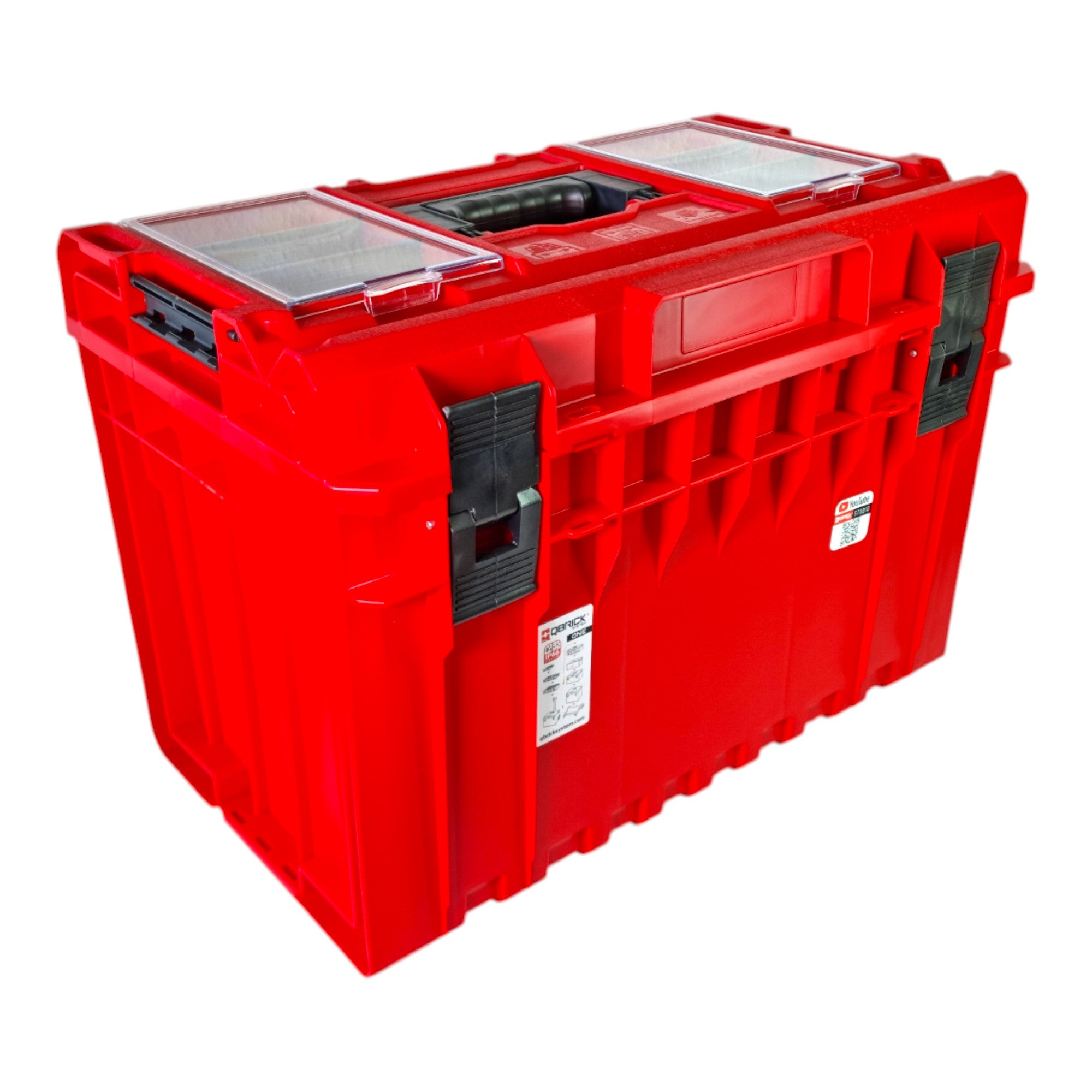 Qbrick System ONE 450 PROFI RED ULTRA HD Custom Werkzeugkoffer modularer Organizer 585 x 385 x 420 mm 52 l stapelbar IP66 alte Version 2 - toolbrothers