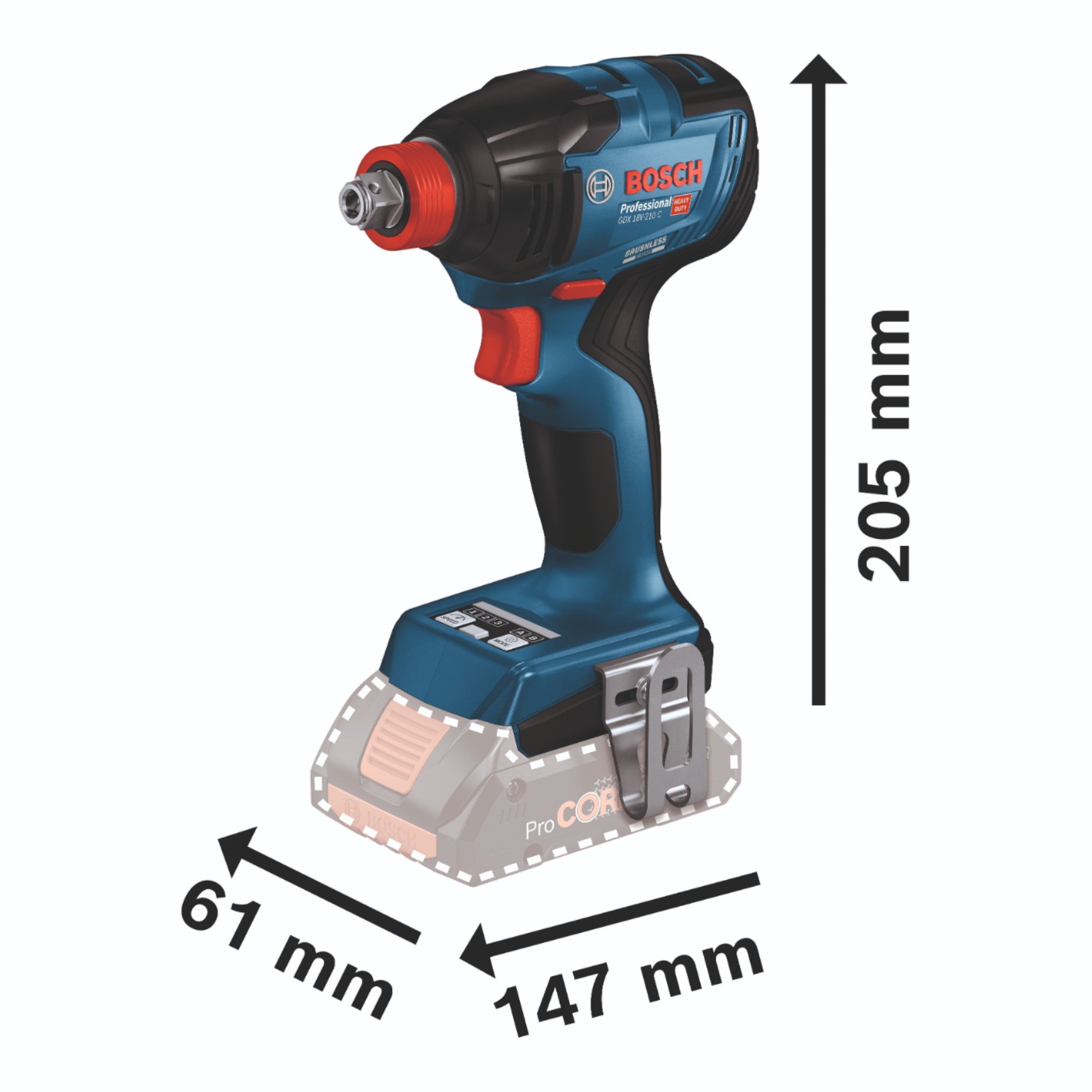 Bosch GDX 18V 210 C Professional Akku Drehschlagschrauber 18 V 210 Nm Brushless 1x ProCORE Akku 4 0 Ah GCY 42 Bluetooth Modul ohne Ladegeraet 4 - toolbrothers