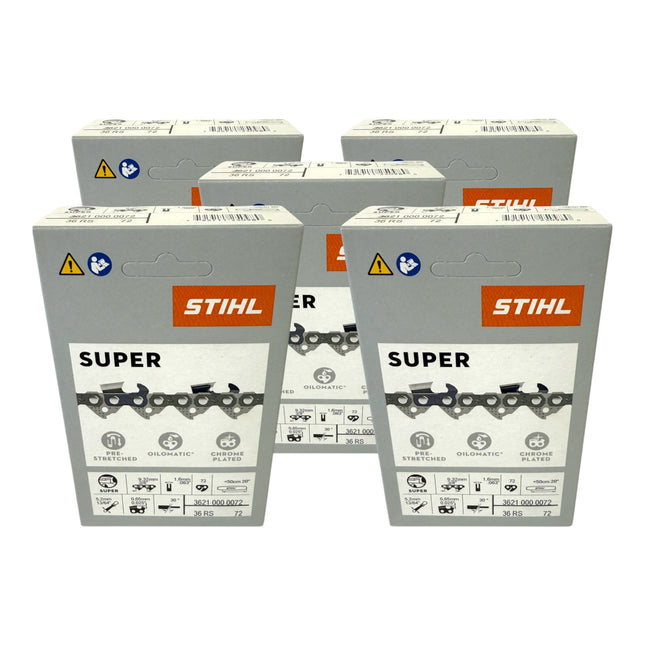 Stihl 5x 3 8 Rapid Super 3 RS3 Saegekette 50 cm 3 8 1 6 mm 72 TG 5 Stueck 5x 36260000072  0 - toolbrothers