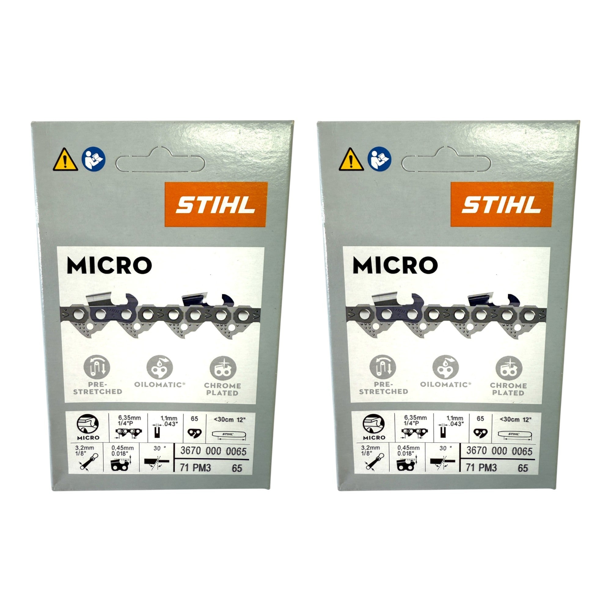 Stihl 2x 1 4 Picco Micro 3 PM3 Saegekette 30 cm 1 4 P 1 1 mm 65 TG 2 Stueck 2x 36700000065  0 - toolbrothers