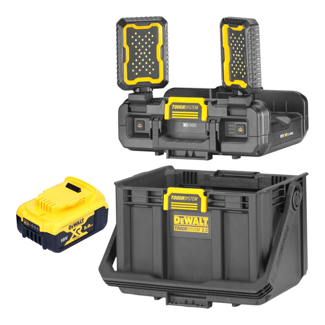 DeWalt DWST08061 1 Werkzeugbox mit integrierten Leuchten 395 x 352 x 255 mm ToughSystem 2 0 1x Akku 5 0 Ah ohne Ladegeraet 0 - toolbrothers